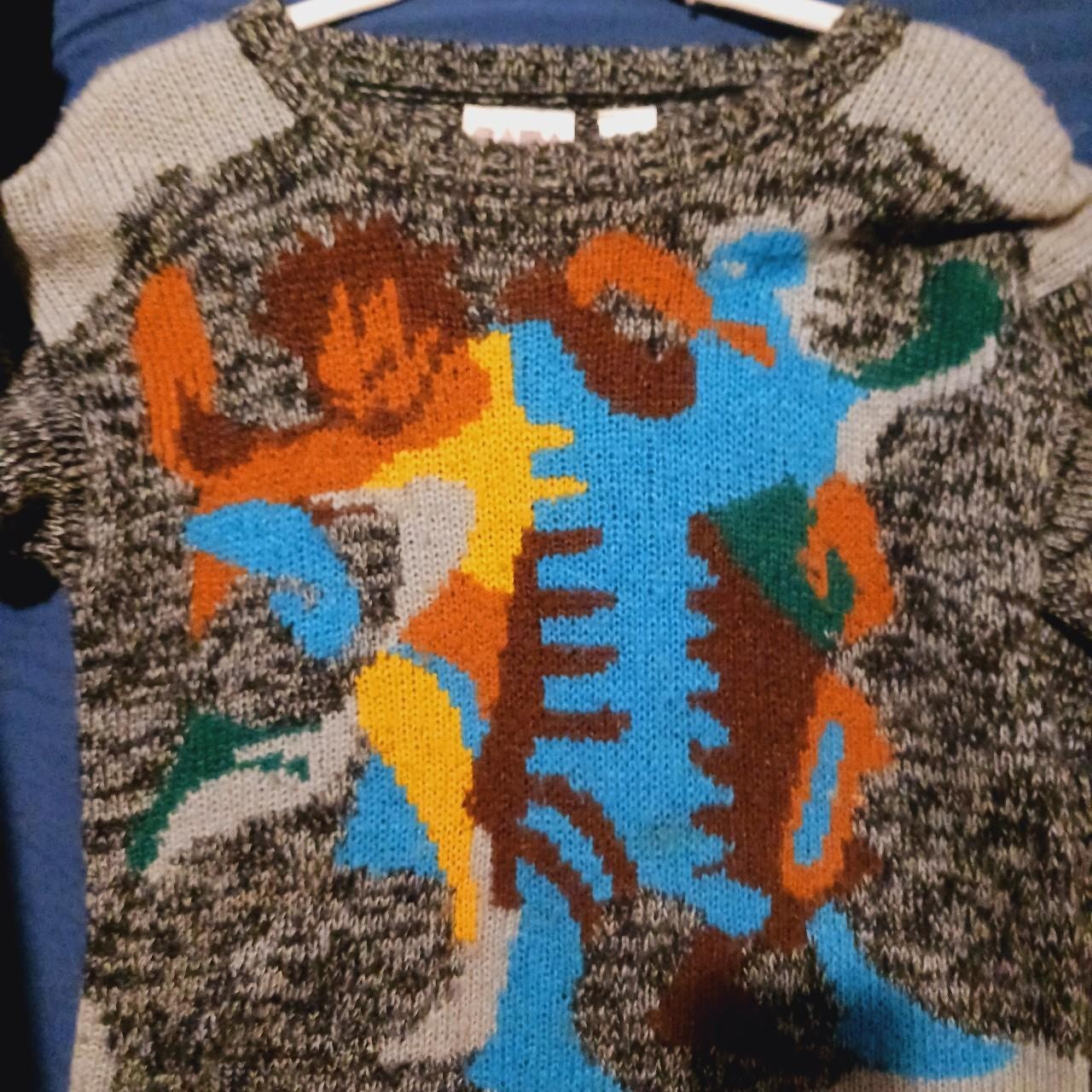 Vintage 80s Unique Eclectic Funky Pullover Sweater Acrylic Size Medium Dancing