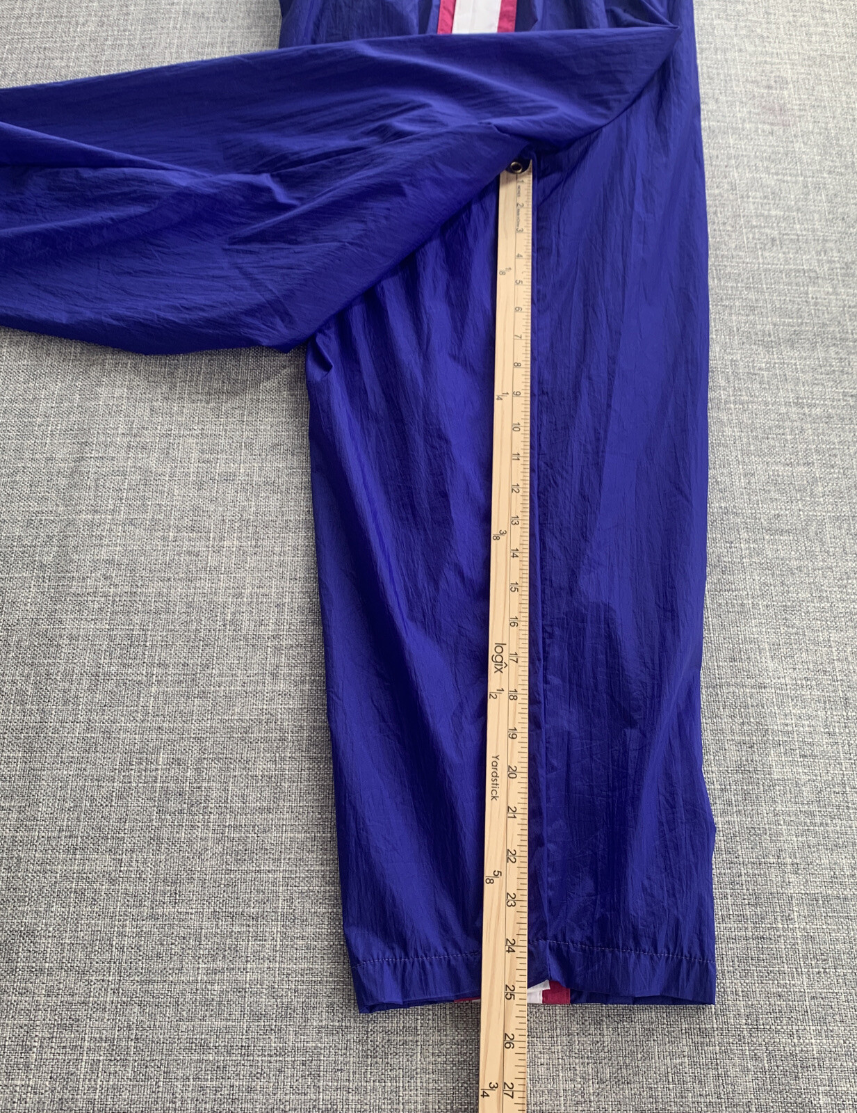 Spalding TEAR-AWAY PANTS Nylon Snap Purple Hot Pink X-Large Vintage 1980’s 90’s