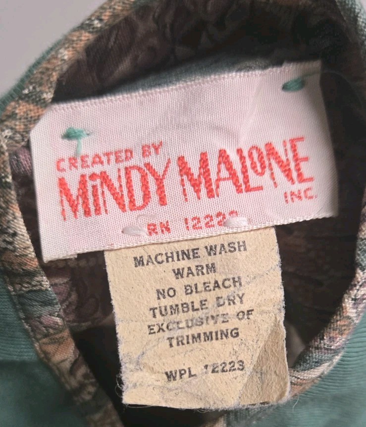 VTG 70s Mindy Malone Patchwork Prairie Maxi Dress Boho Cottagecore Bishop Sleeve
