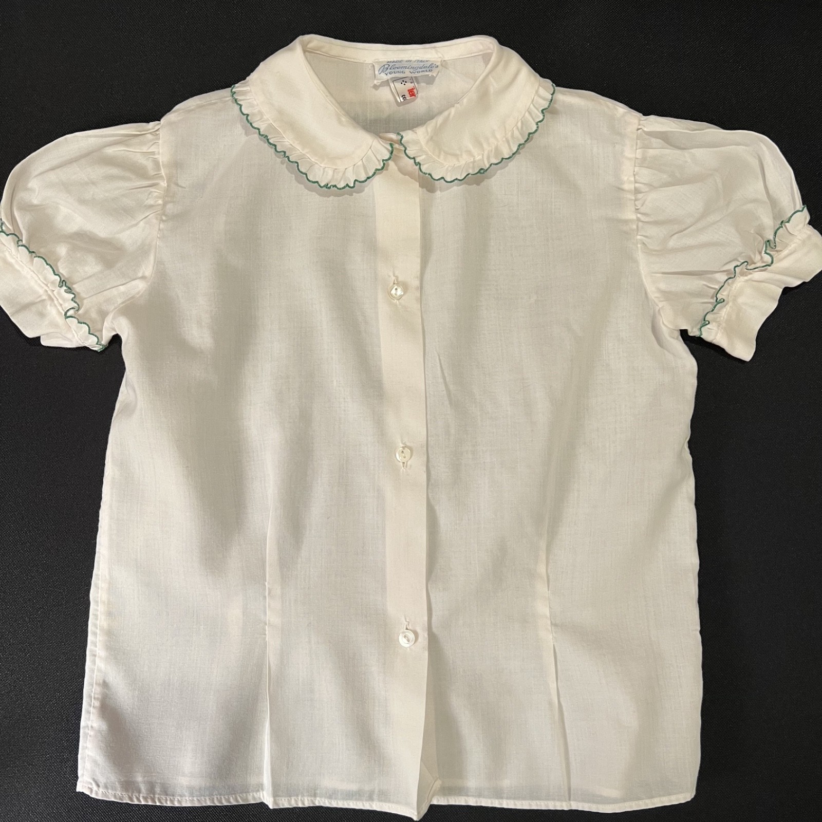 Vintage Bloomingdale&rsquo;s &lsquo;Young World&rsquo; girl&rsquo;s blouse 1960s Made in Italy