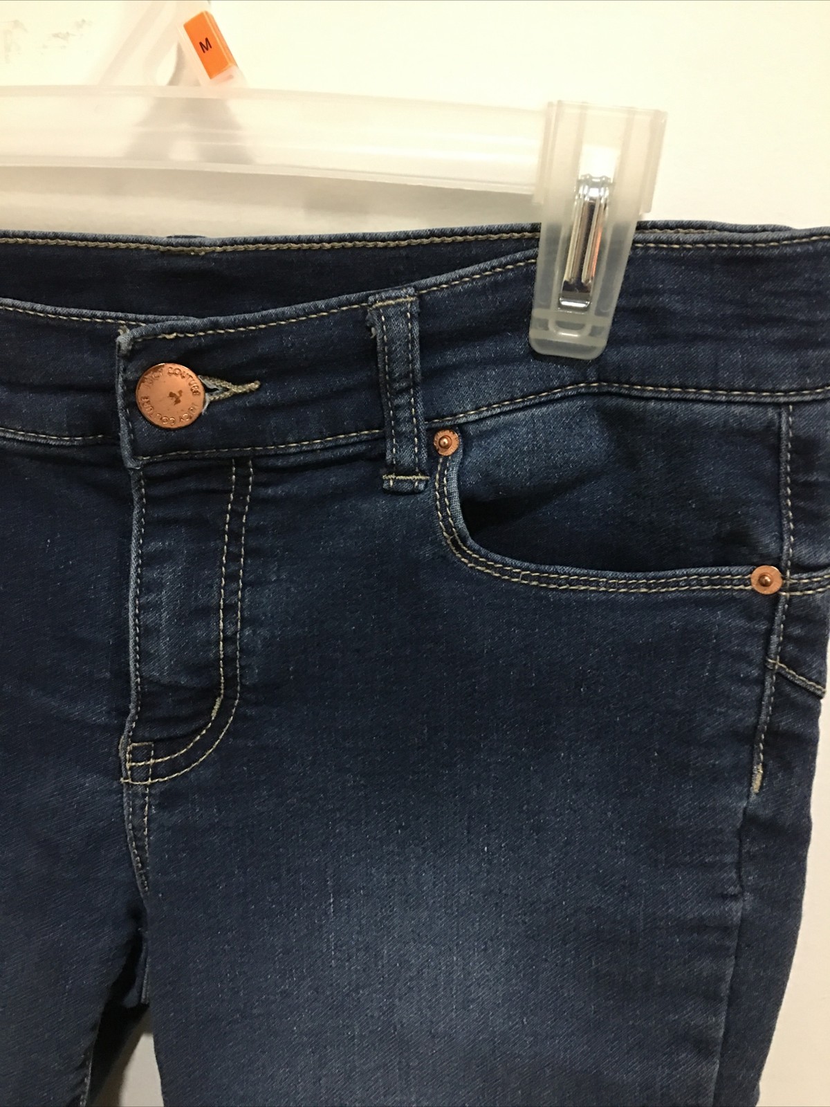 Juicy Couture Blue Denim Stretchy Cuffed Shorts Size 4 Hipster Glam Summer