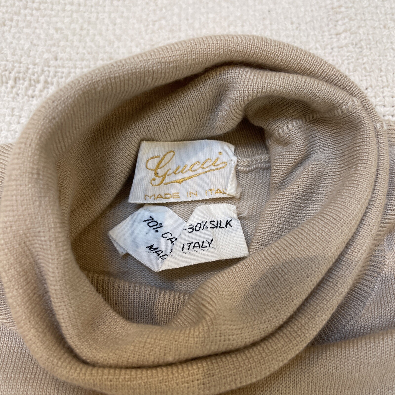 Vintage Gucci Cashmere Silk Blend Turtleneck Sweater Small