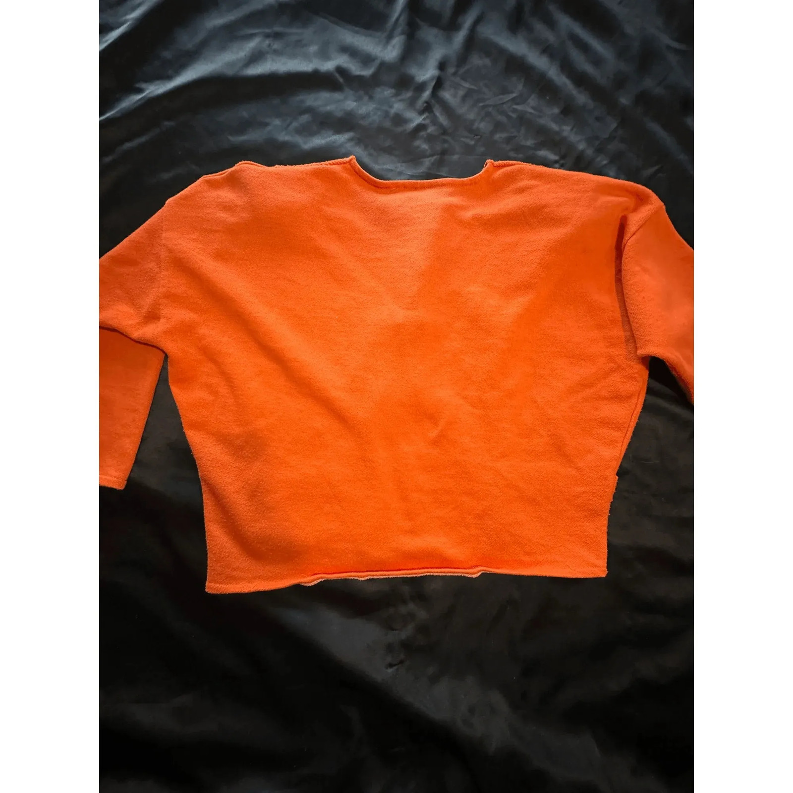 Gloria Womens Y2K Terry Pullover Top Shirt Orange Snap Henley Pockets 23&Prime; PT