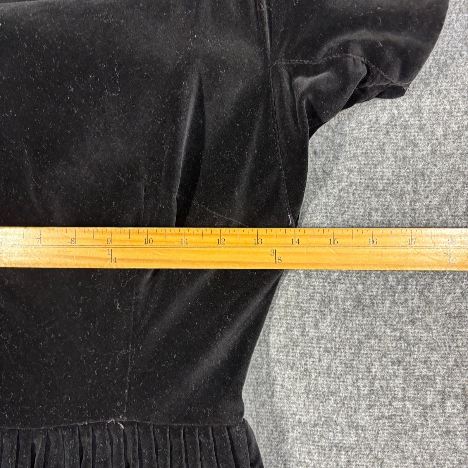 Vintage Teena Paige Black Velvet Pleated Fit & Flare Cocktail Dress 1950s MCM