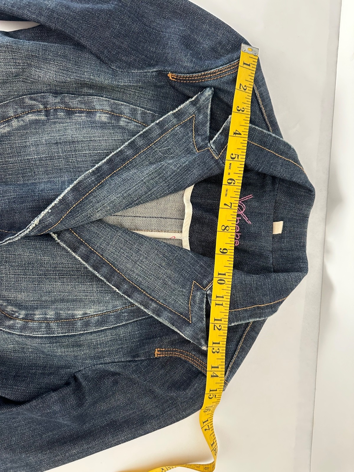 Bebe Vintage 2000s Y2K denim jacket blazer in dark wash and snatched waist