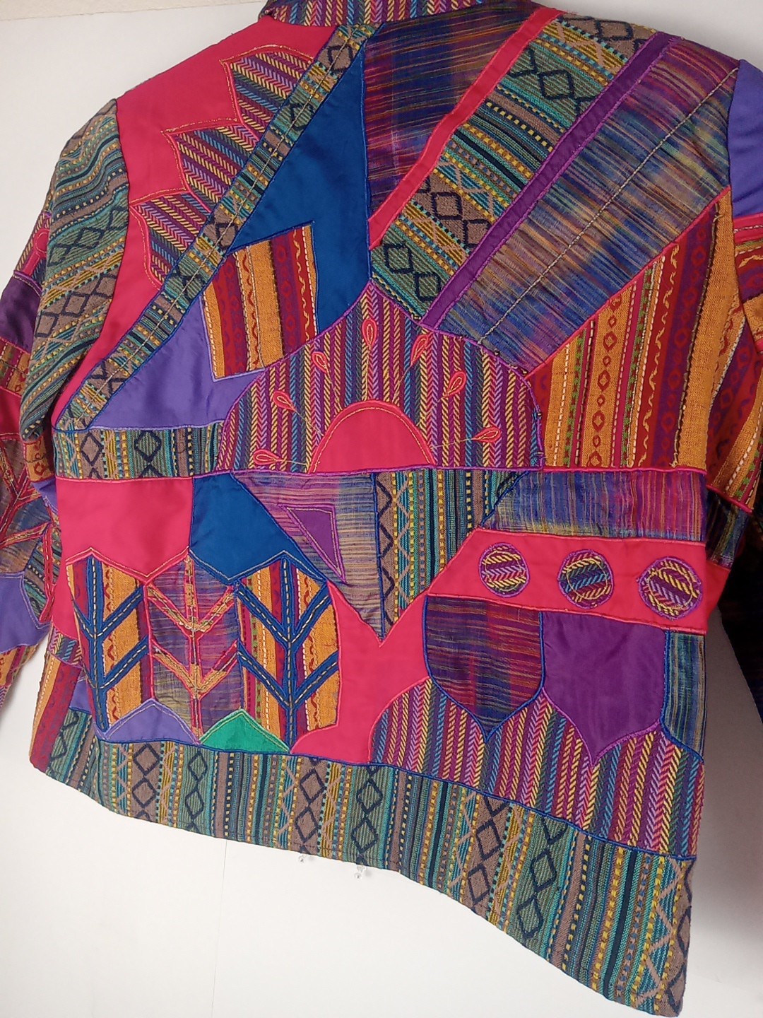 Vintage Women’s Patchwork Jacket XL Kitsch Sharon Anthony Appliqué Pre Owned
