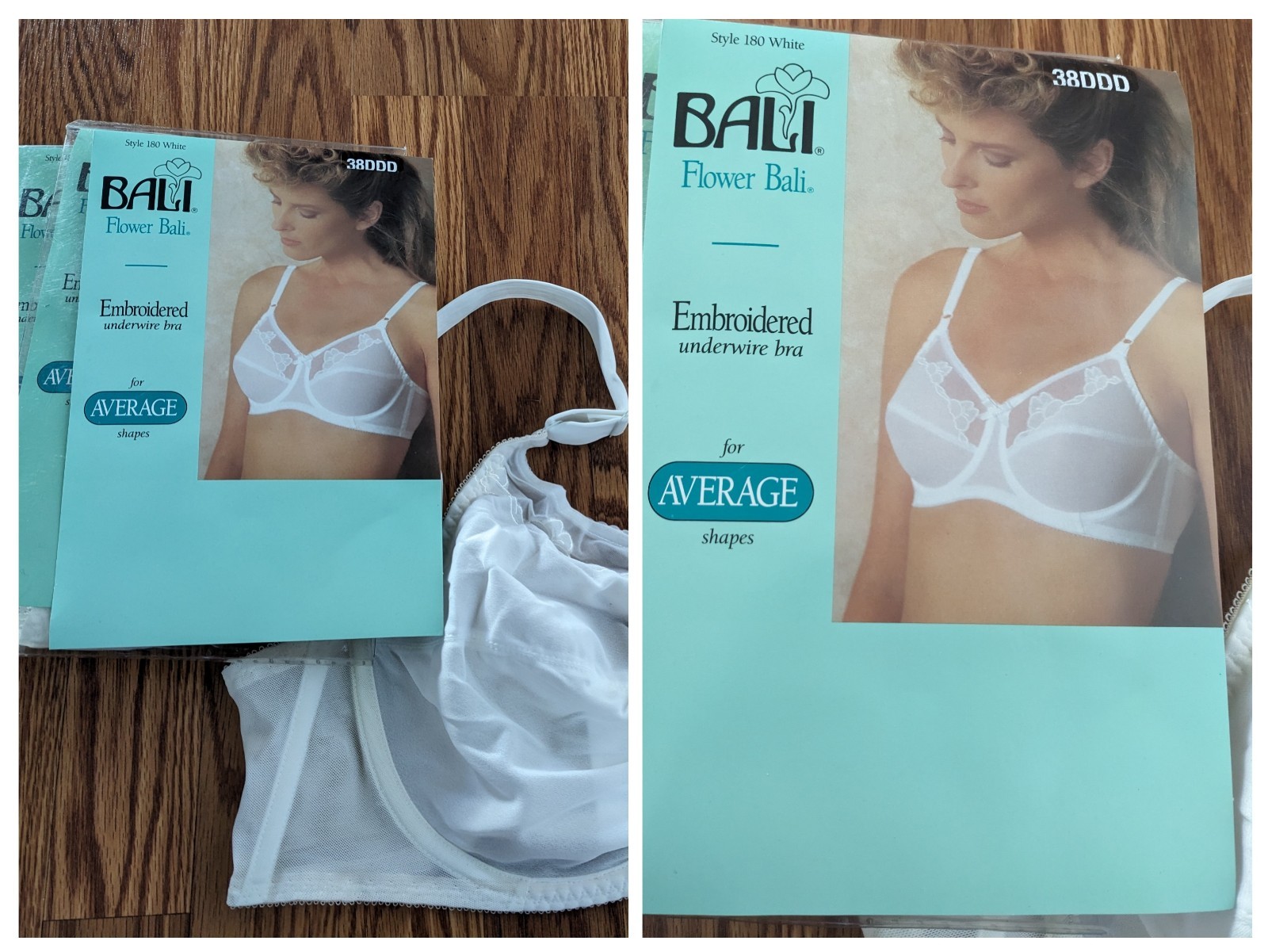 NOS Lot of 3 Vintage BALI 1988 80s White Underwire Bras lace 38DDD Mervyn&rsquo;s bra