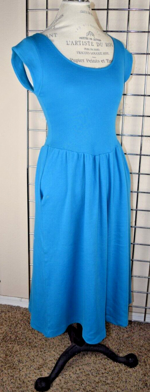 Vintage Dress Timely Trends Size 5/6 80s Blueberry Soft Stretchy Jersey Made USA