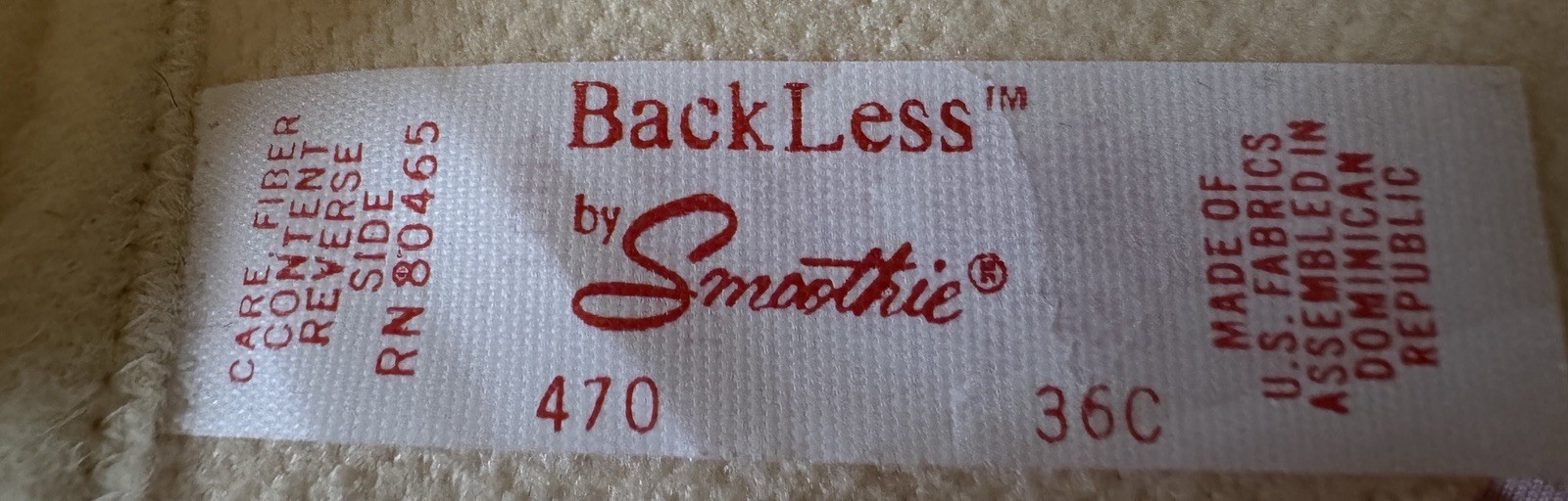 Vintage Backless Smoothie 470 Beige Lace Bra 36C