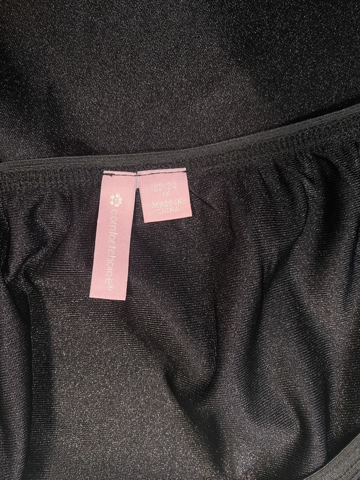 NEW Half Slip SIZE 1X 22 / 24 black nylon modest long length 32&Prime; COMFORT CHOICE