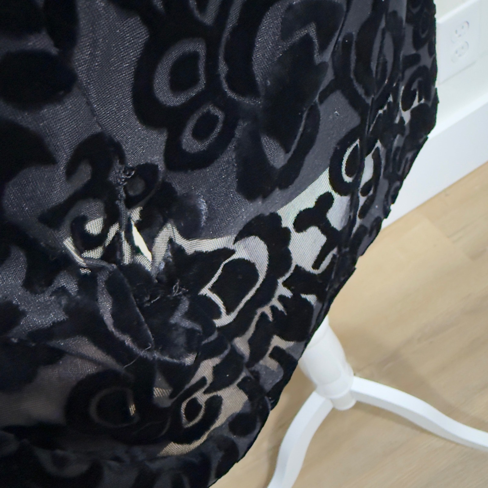 Vintage Black Burnout Velvet Floral Dress 90s Y2K Medium Whimsigoth Romantic