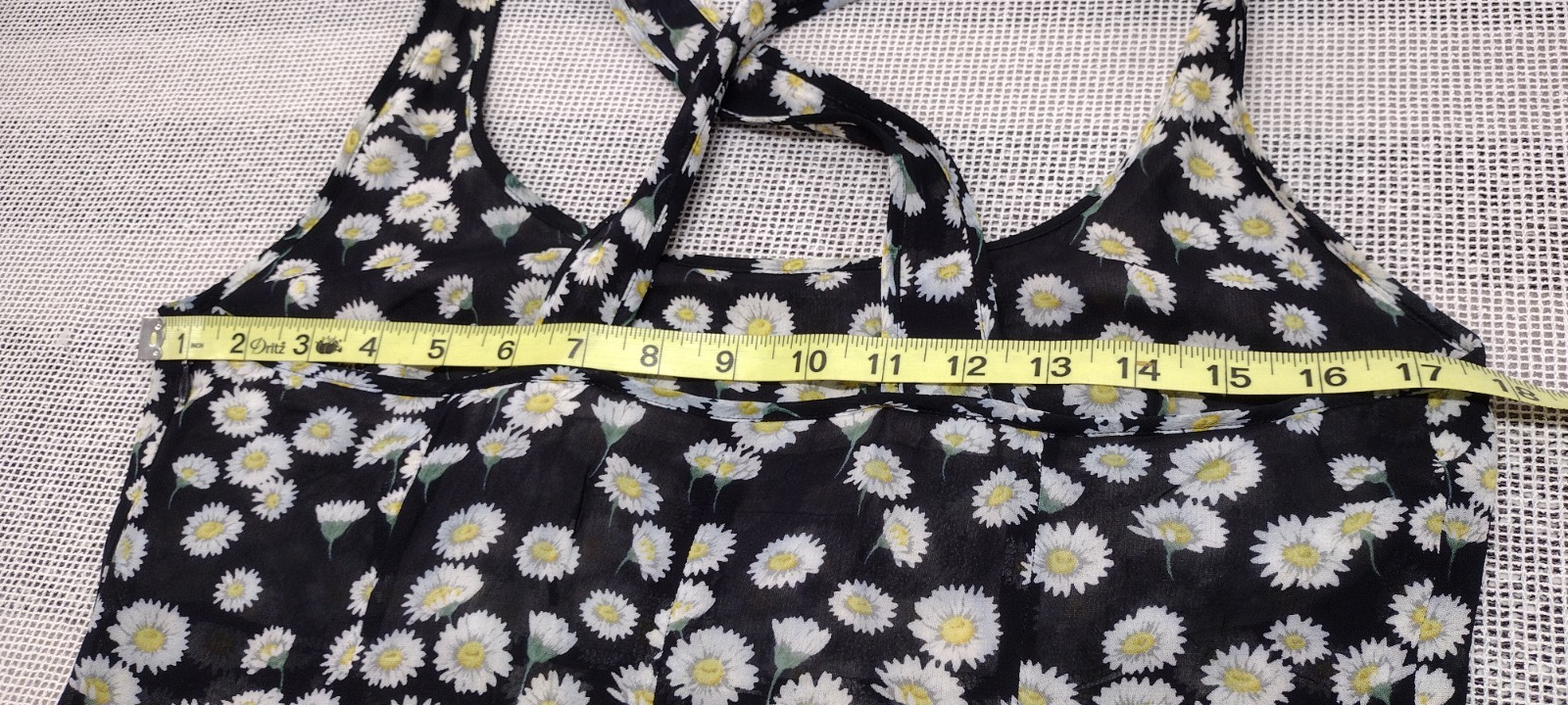 Escada Sport 1990s Daisies Sheer Sundress Grunge Cross Backless ITALY 36 Medium