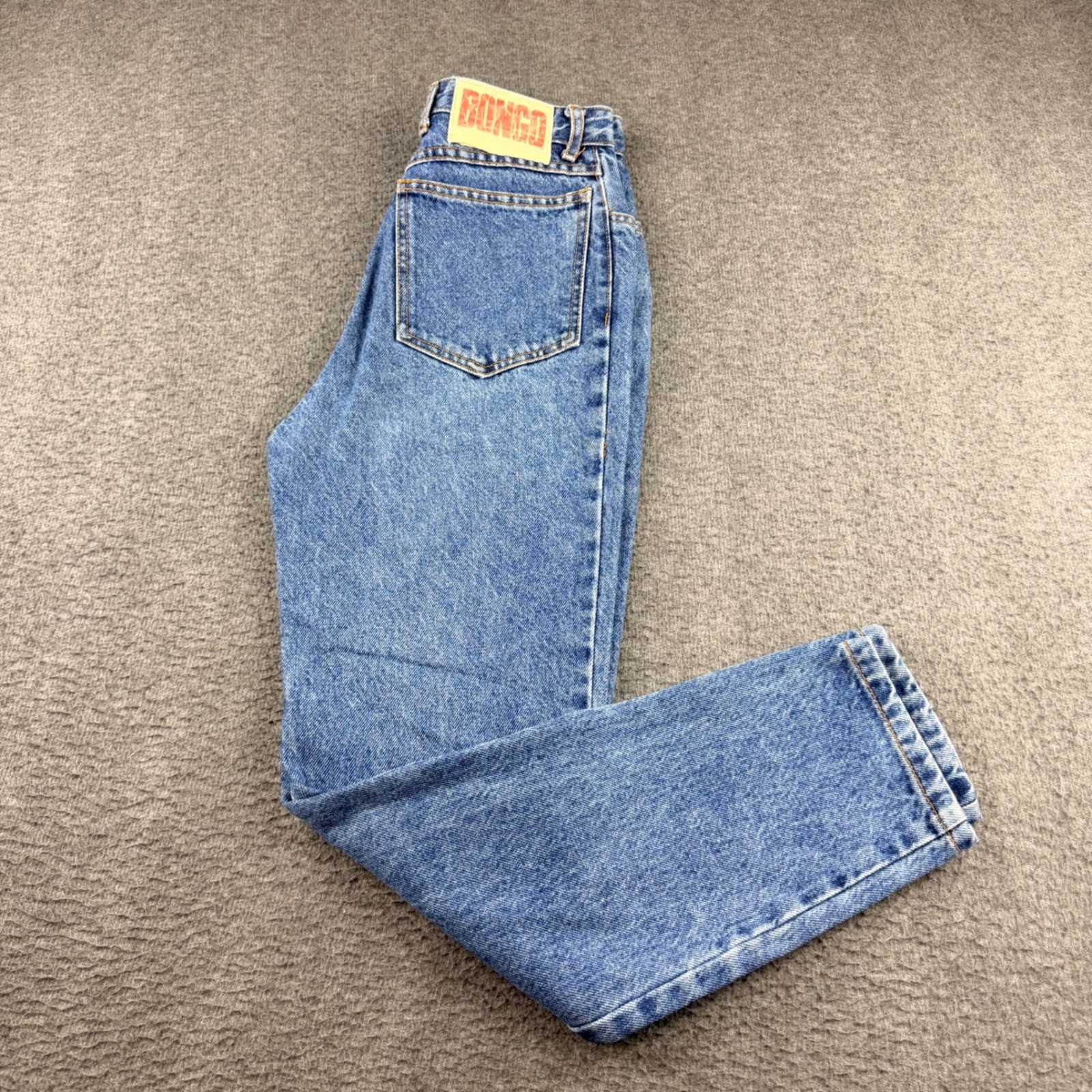 VINTAGE Bongo High Waisted Mom Jeans Blue Button Fly Tapered USA Women&rsquo;s Size 7