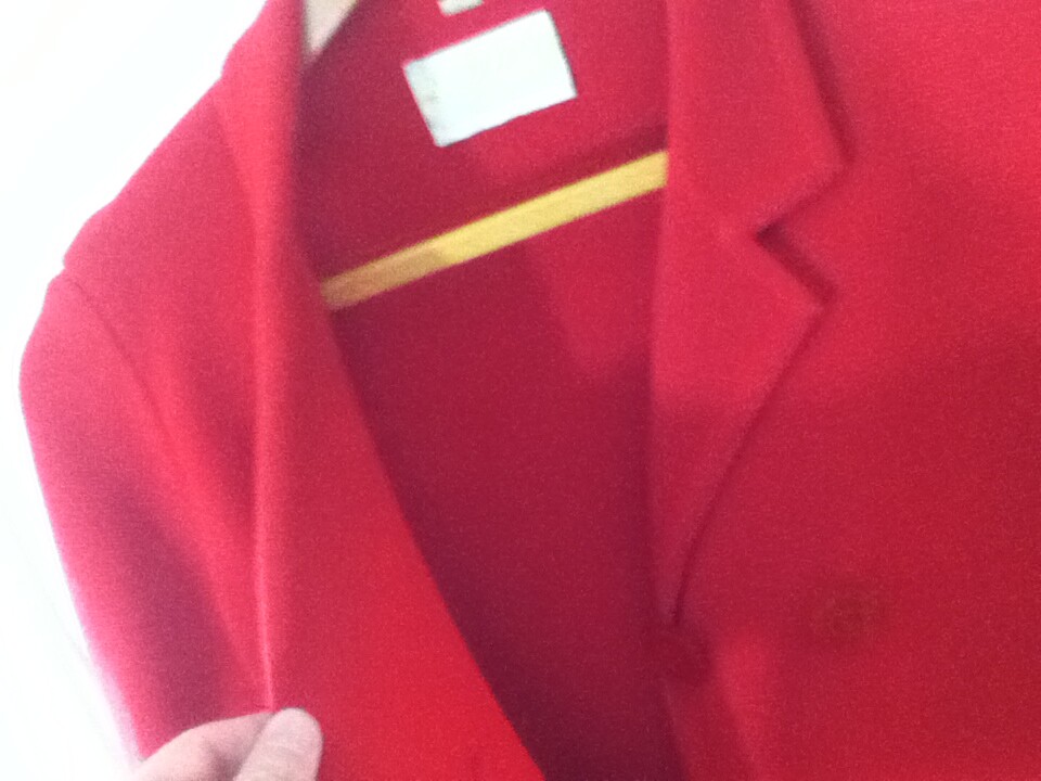 Vintage 70&rsquo;s Mod Red Wool Knit Coat Sz Large Alexander&rsquo;s British Hong Kong