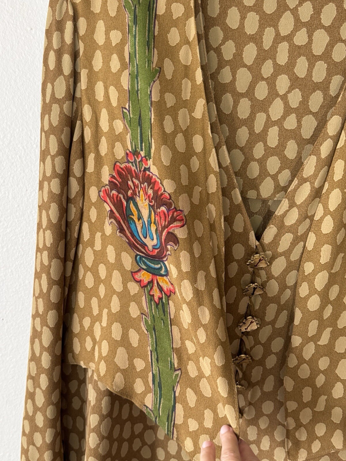 Vintage Dorothy Schoelen Platinum L Art To Wear Blouse Heart Buttons 90s Retro