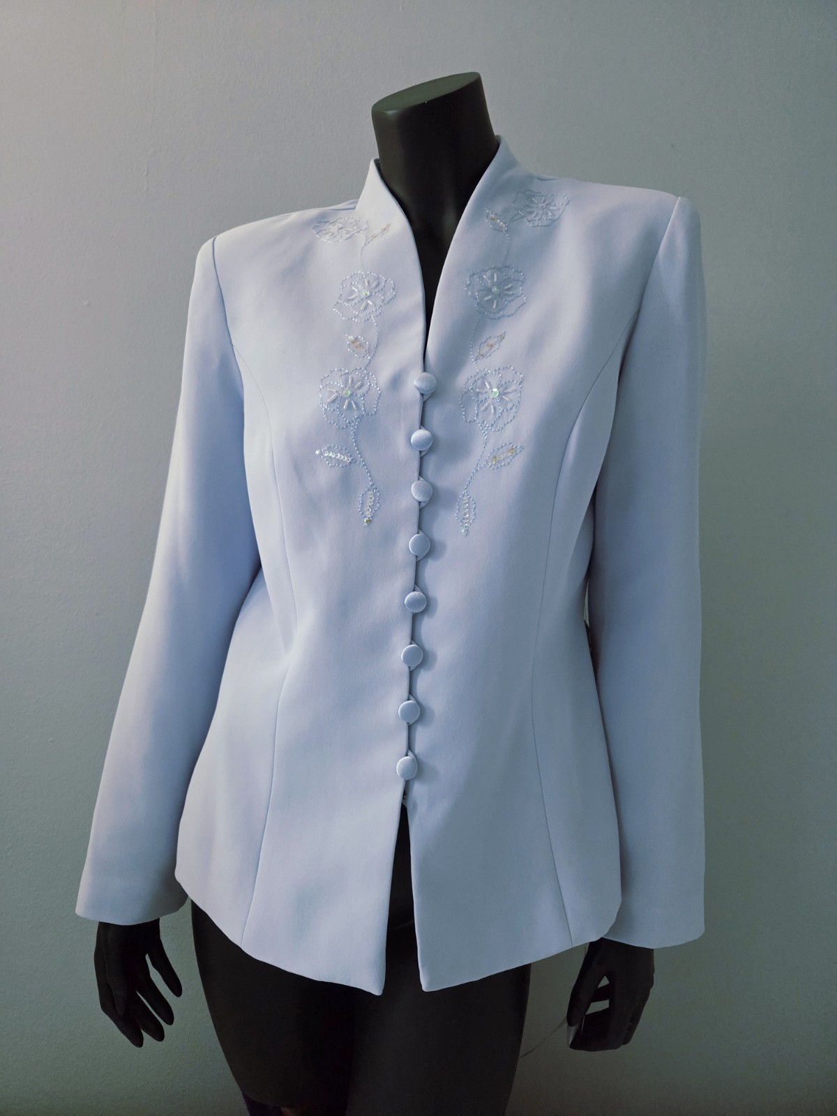 Brand New Vintage Virgo Periwinkle Beaded Jacket – Size 10 – Free Shipping