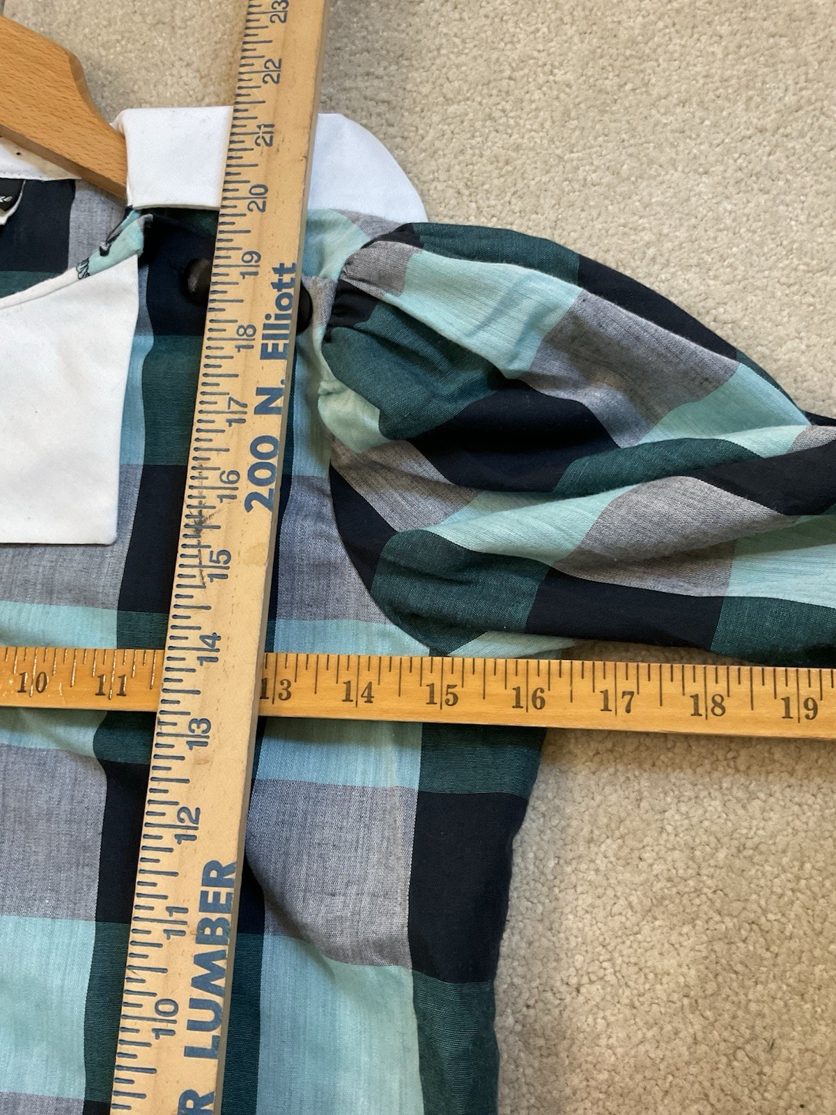 Vintage 80s Picture Me Collar School Girl Kawaii Prairie Renaissance Plaid Shirt