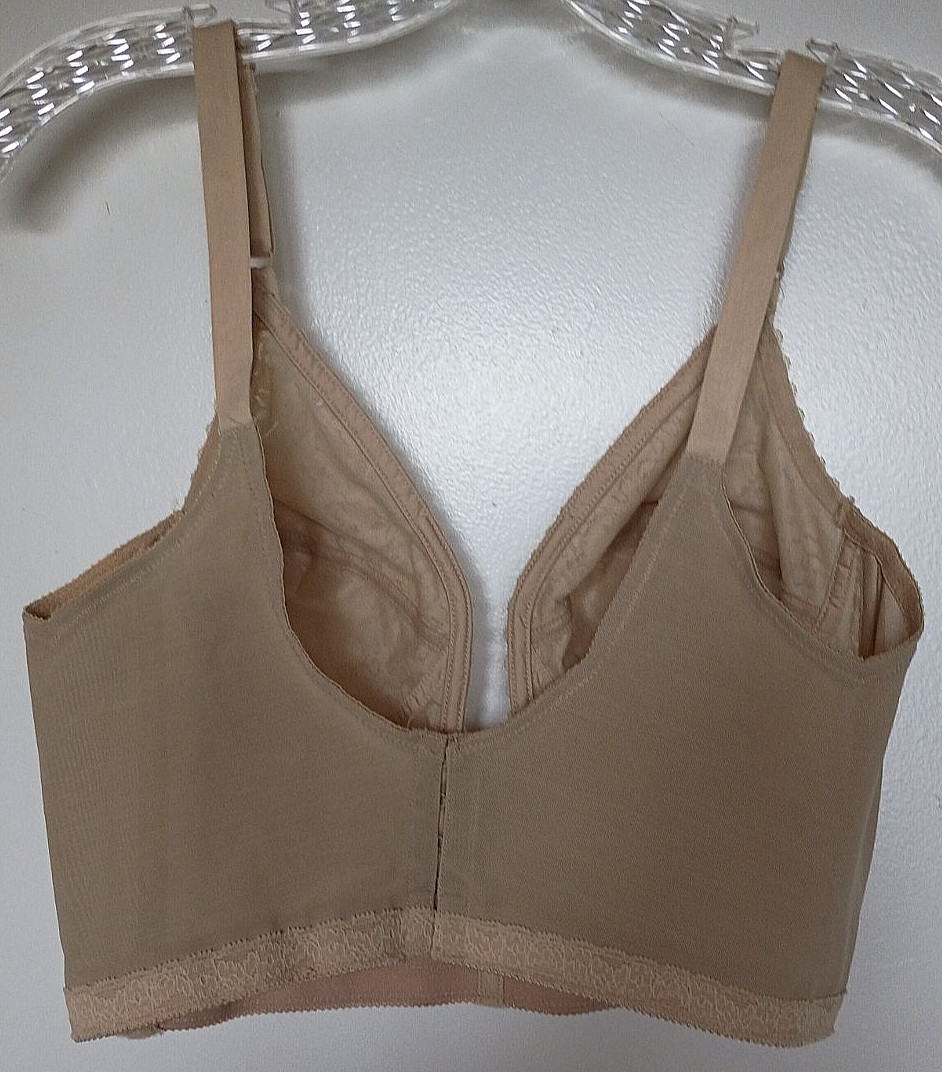 Lady Marlene 100% nylon solid beige long-line bra 38B