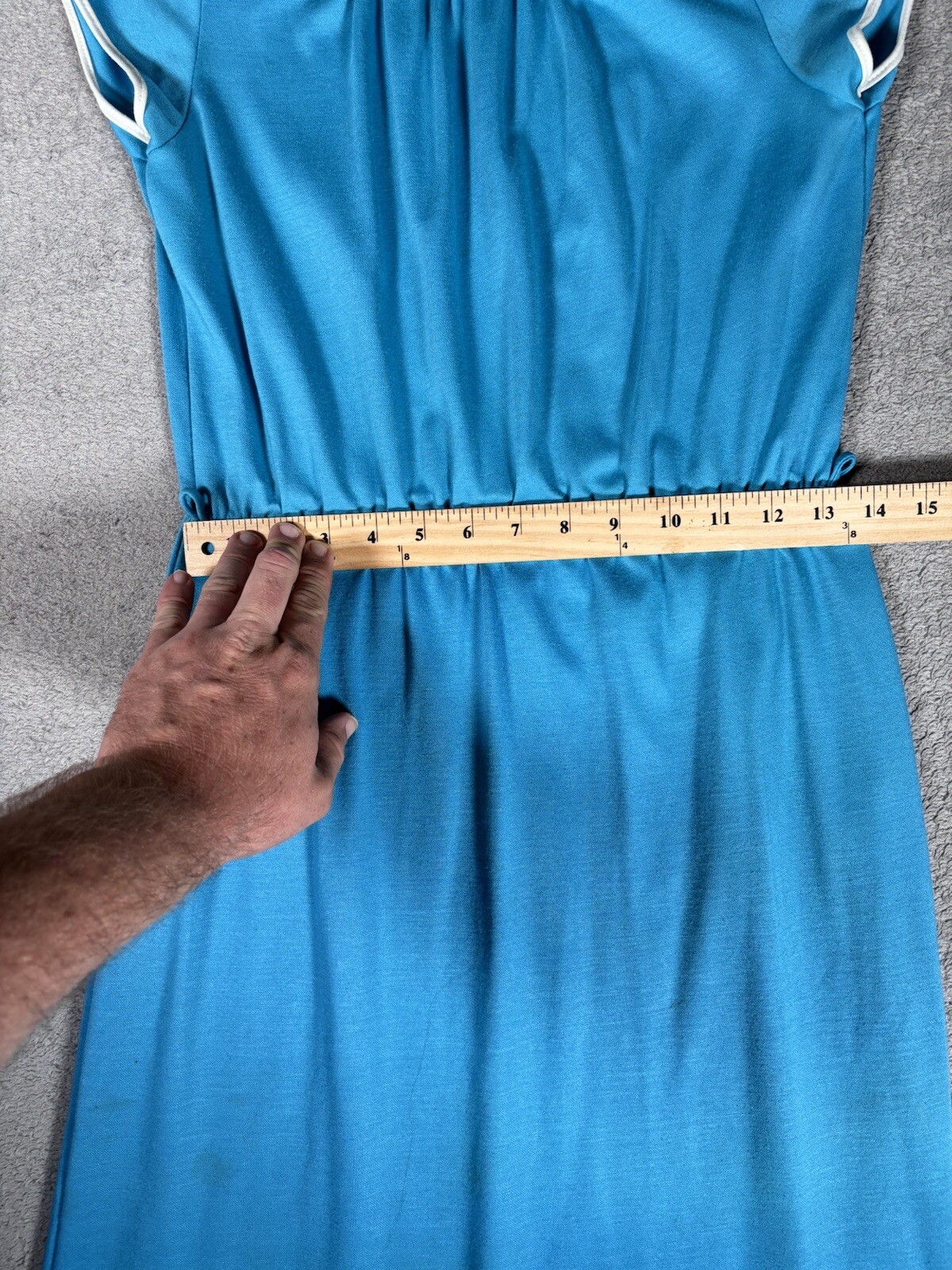 Vintage Timely Trends Dress Basic Short Sleeve Blue Mod/GoGo XS To S 60s Style