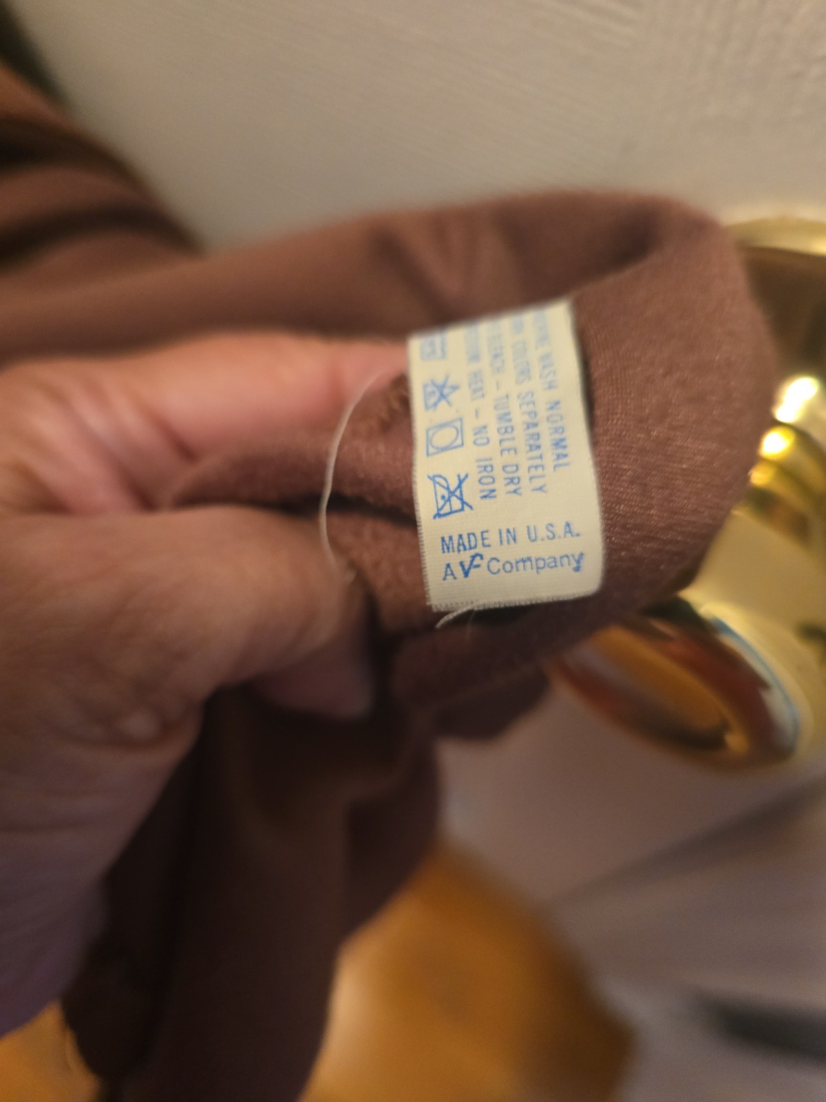 Vanity Fair Petite Vintage Chocolate Brown Dacron Polyester Velour Long Robe