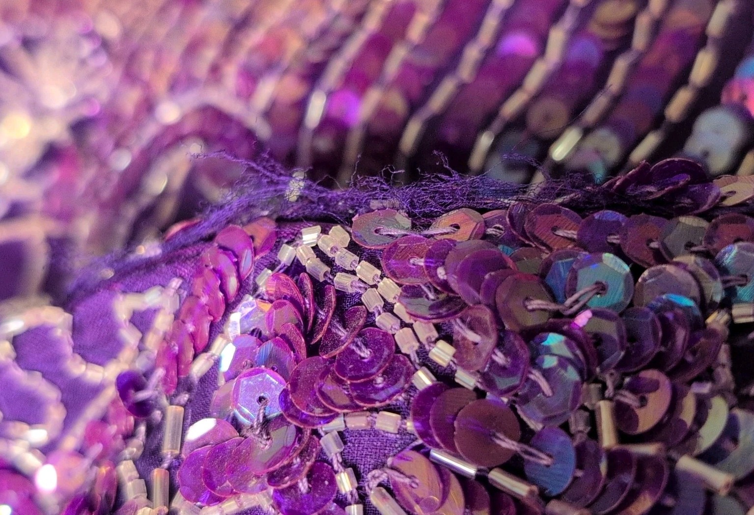 Vintage Eves Allure Sequin Dress Silk Club Formal Cocktail India Beads Sm