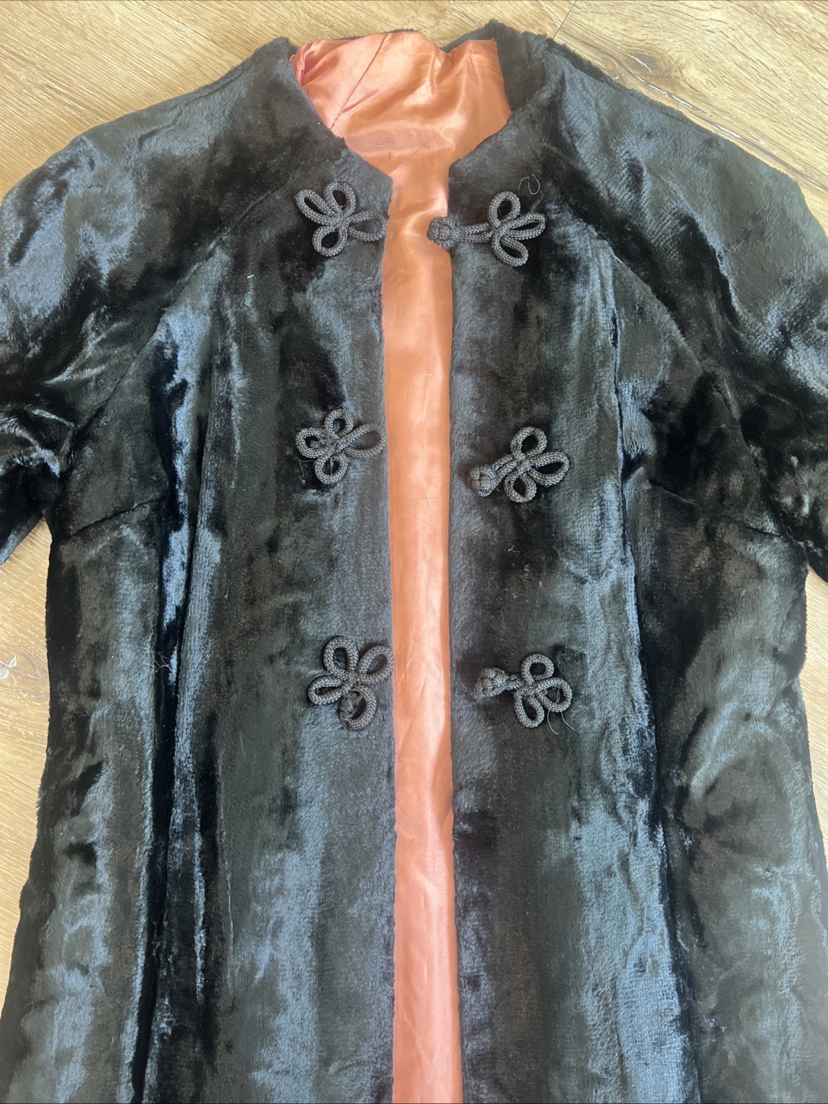 Vintage Faux Lamb Long Coat Evening