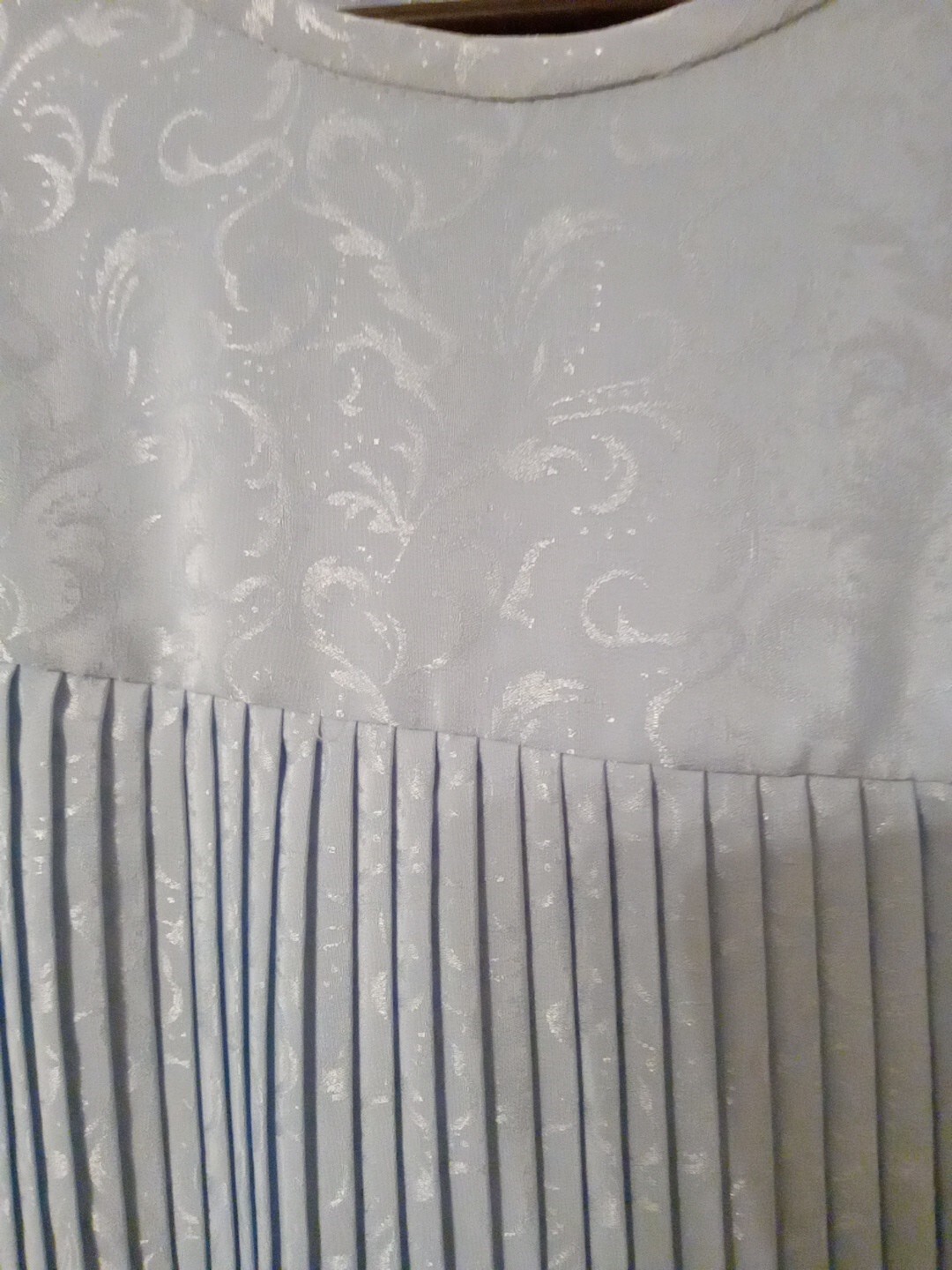 Vintage Lorac Original Light Blue Long Sleeve Polyester Side Sash Blouse 22 1/2