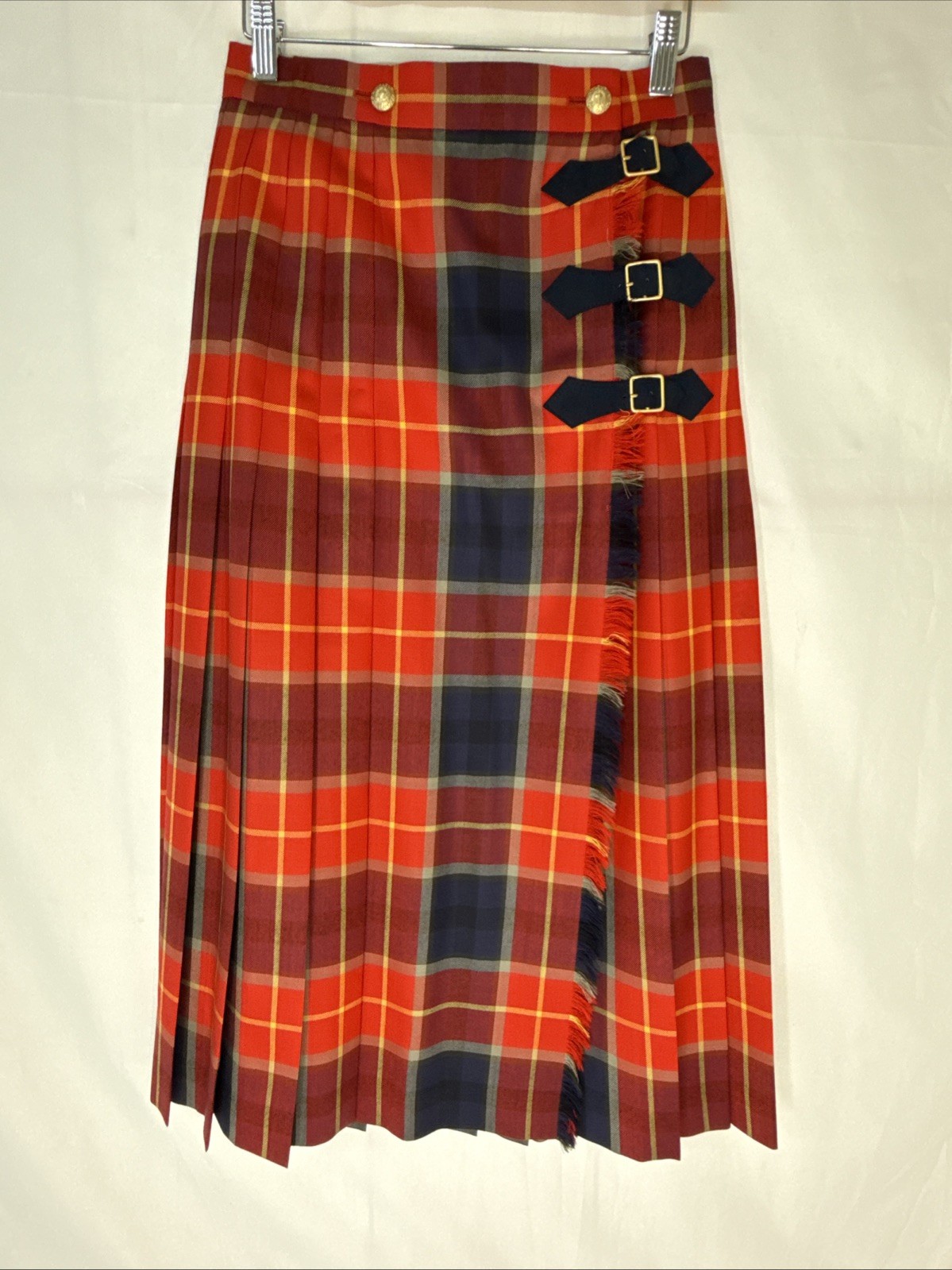 Vintage ESCADA Margaretha Ley Plaid Patchwork Wool Set Size 38