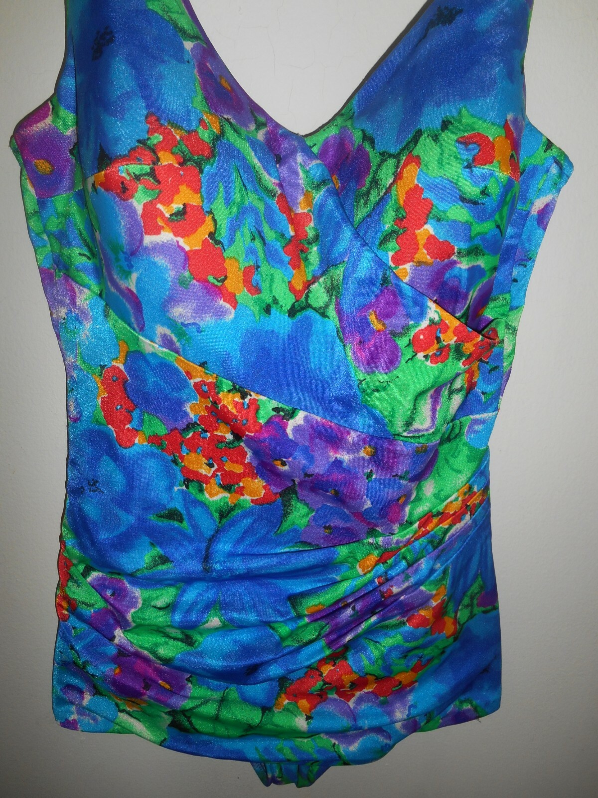VTG 70&rsquo;S Roxanne Bra Sized One Piece Swimsuit 16/38B Pin Up Old Hollywood Floral