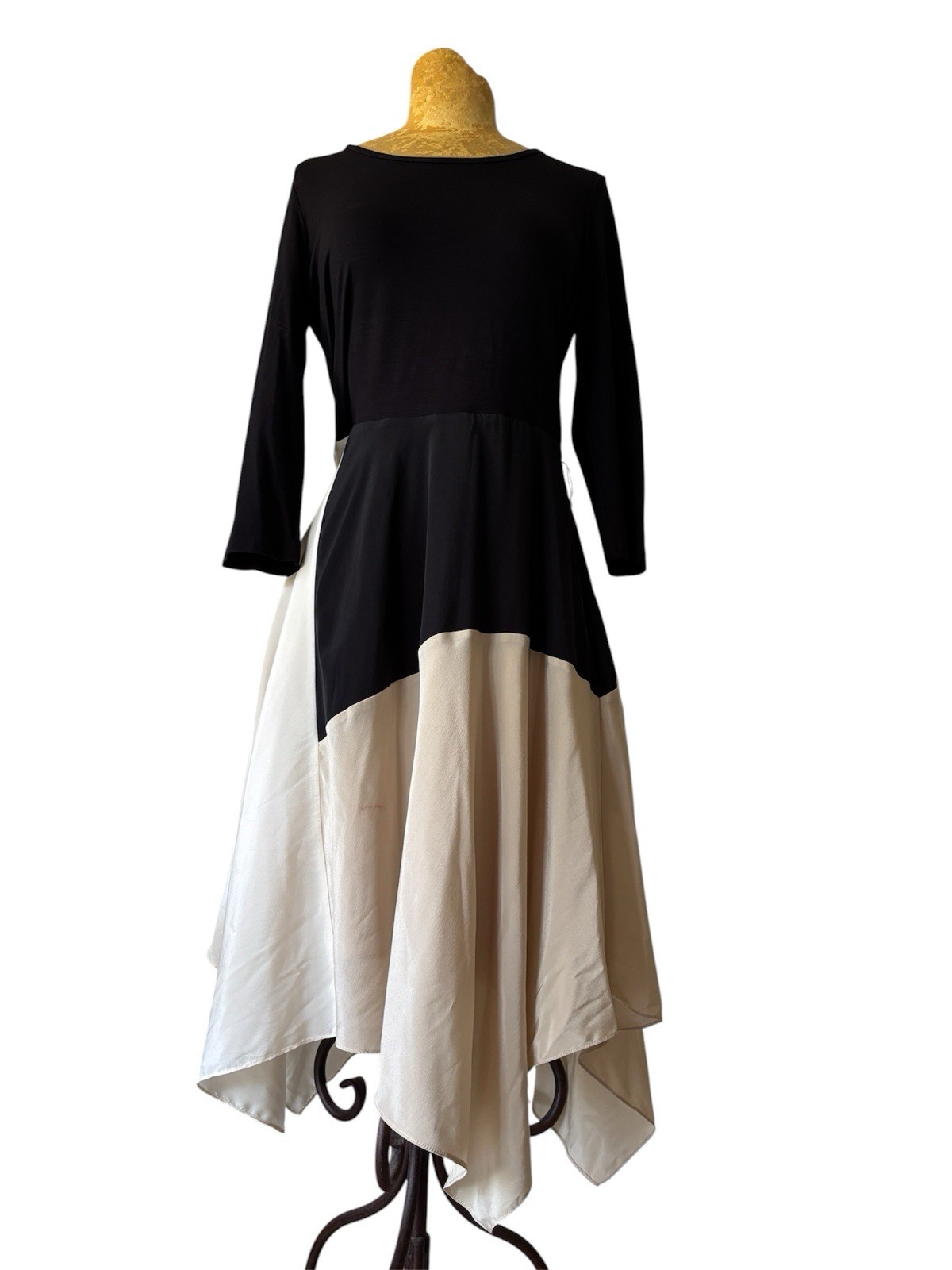 DKNY Jersey And Silk 1990s Dress Vintage