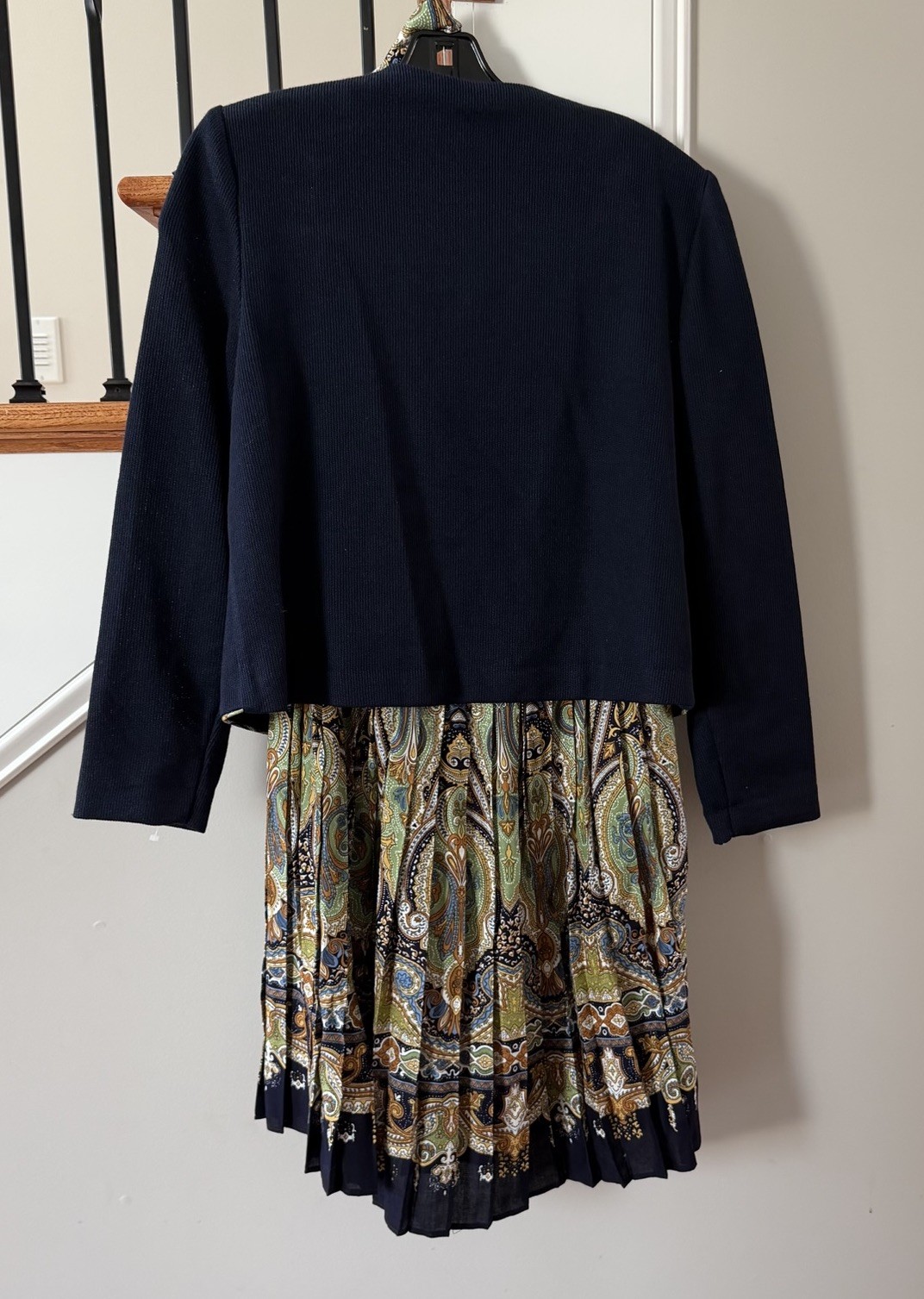 Jeffrey & Dara Vintage 3 Piece Set with Paisley Trim & Gold Buttons Size 14 NWT