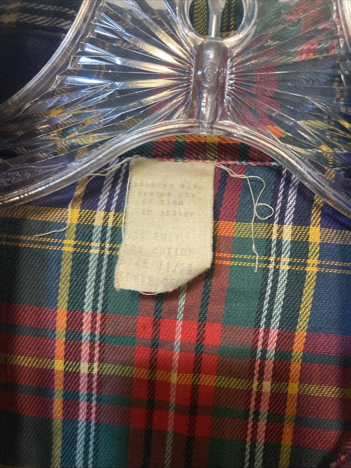 Vintage plaid 100% cotton button-down red navy green yellow white women’s 11/12