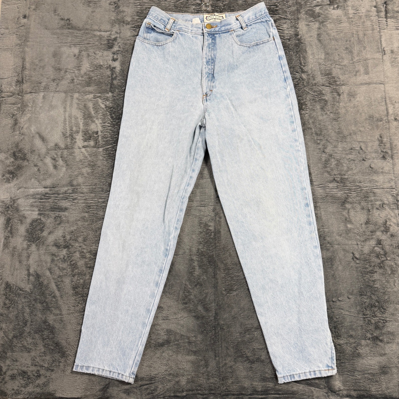 Mixed Blues Vintage High Waisted Light Wash Ankle Zip Jeans Made in USA Size 13