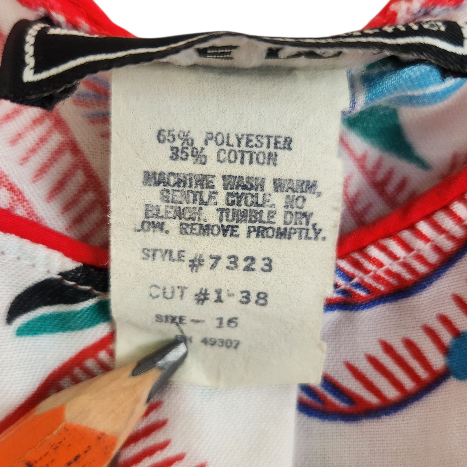 Vintage Items California Abstract Tropical Midi Sundress Sz 16 Retro Red Yellow