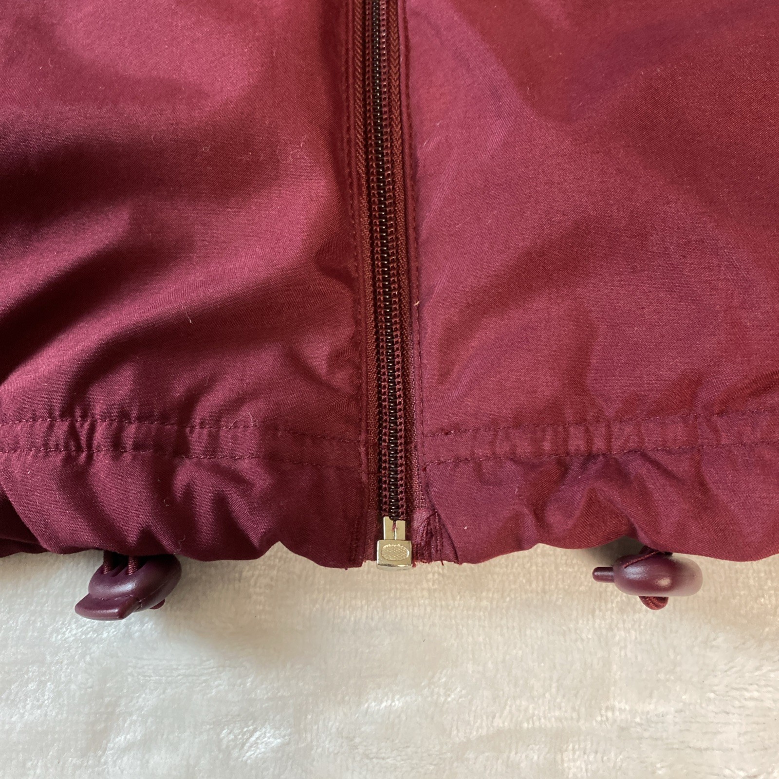 Vintage 1980s Catalina Activewear Jacket Women’s S Maroon Striped Hong Kong