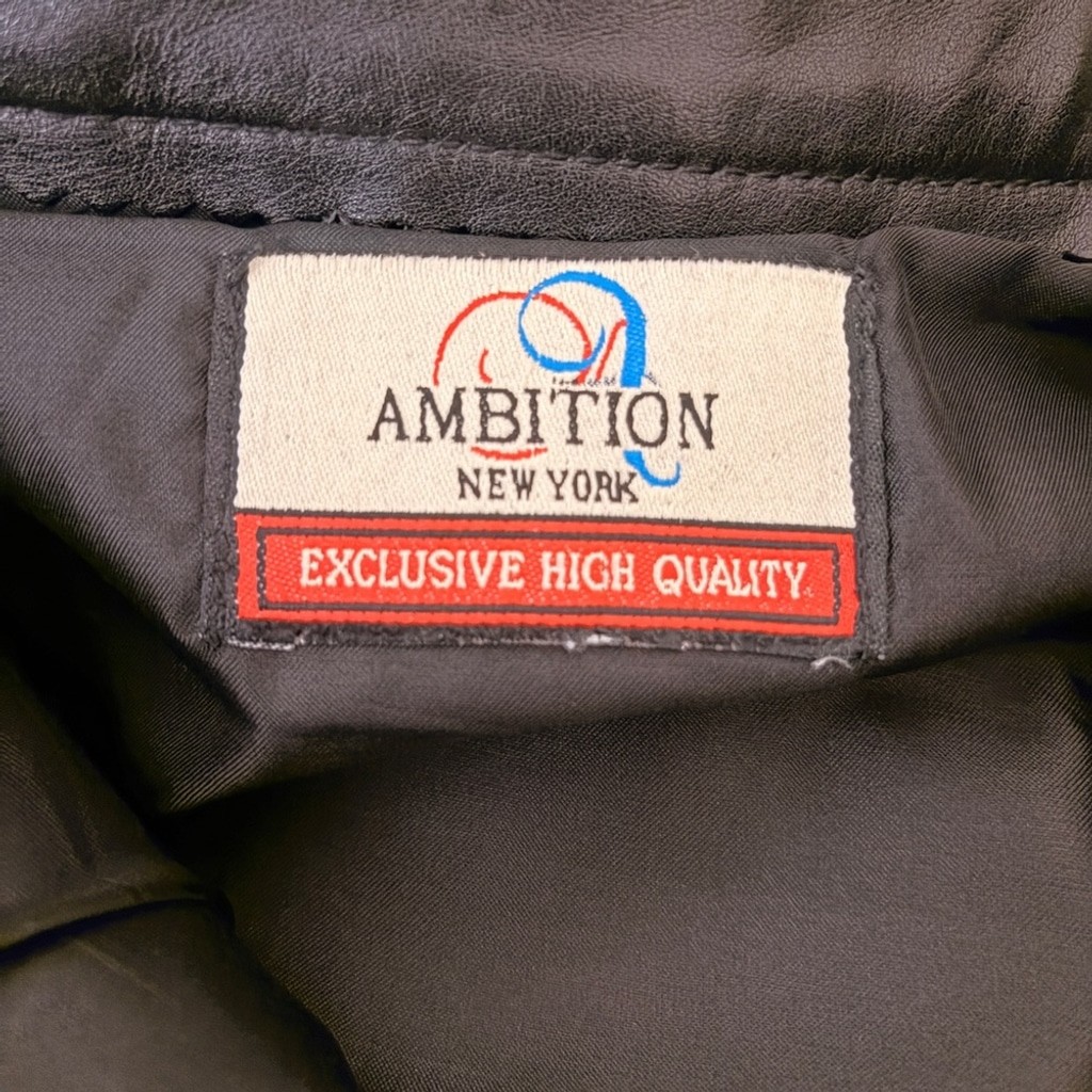 Vintage Ambition 100% Leather Black Straight-Leg Pants Size 32