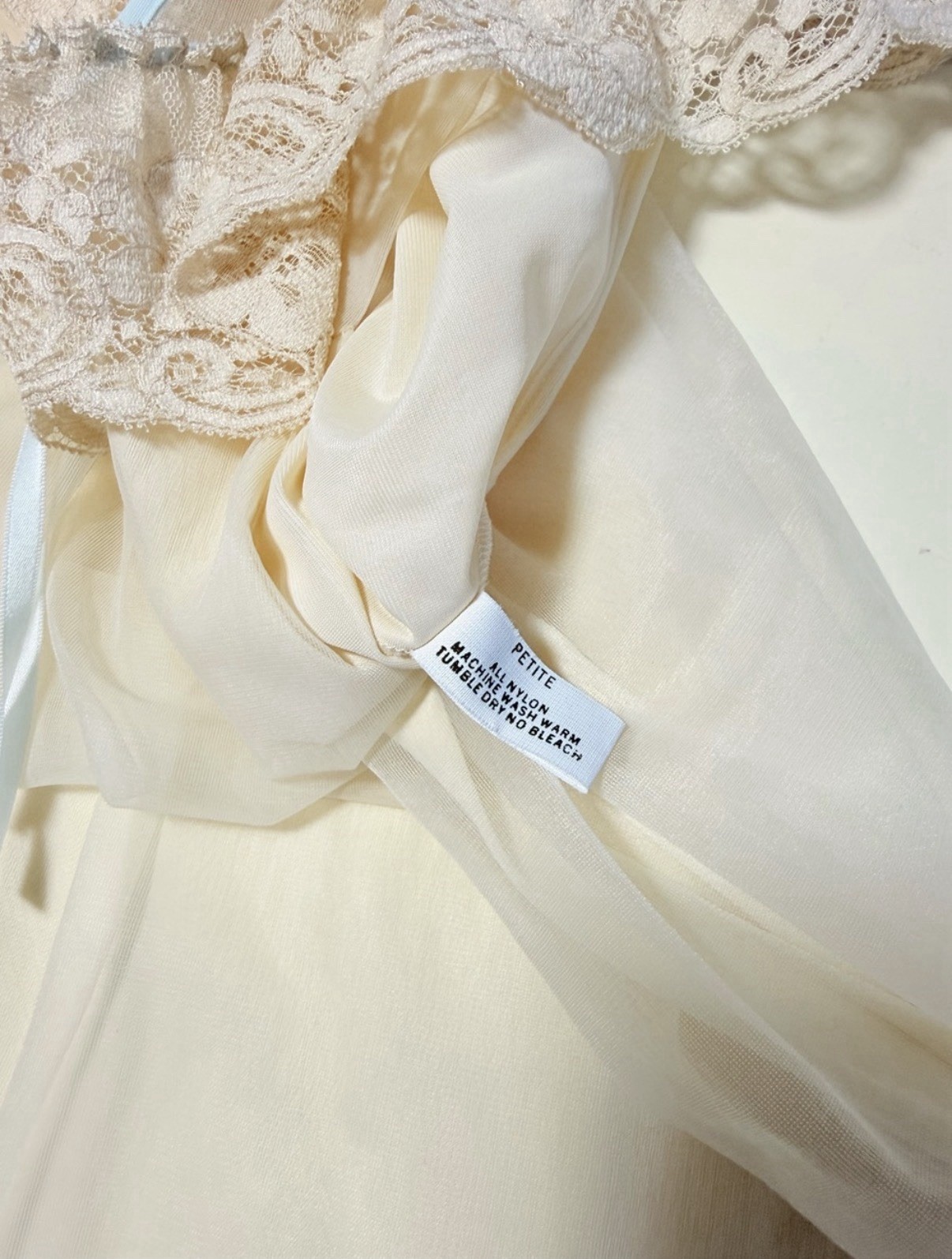 Vintage Shadowline Peignoir Set | Sheer Ivory Nightgown & Robe Lace Romantic XS
