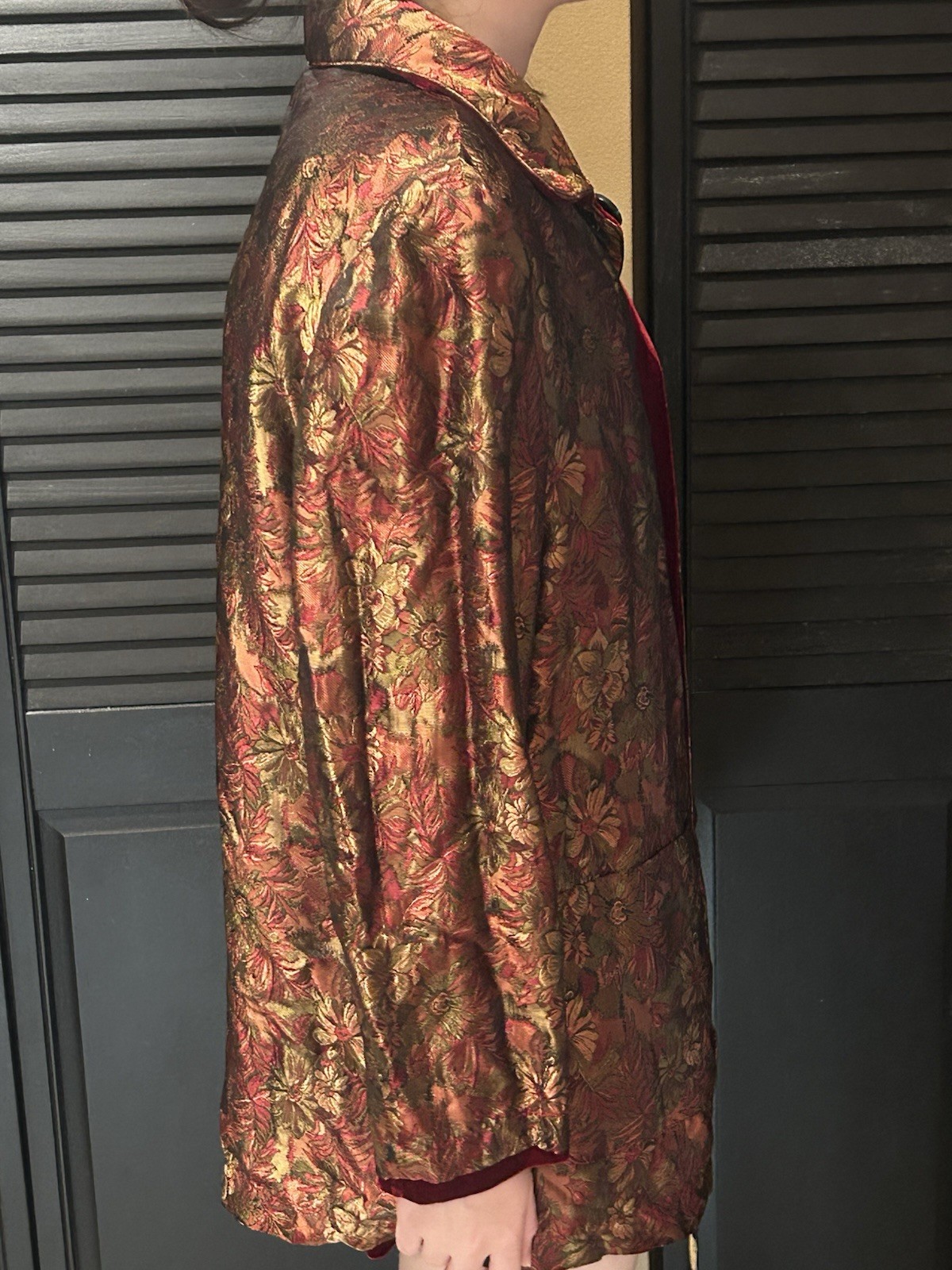 Vintage April Cornell Trading Reversible Red Velvetine/Brocade Blazer Size S