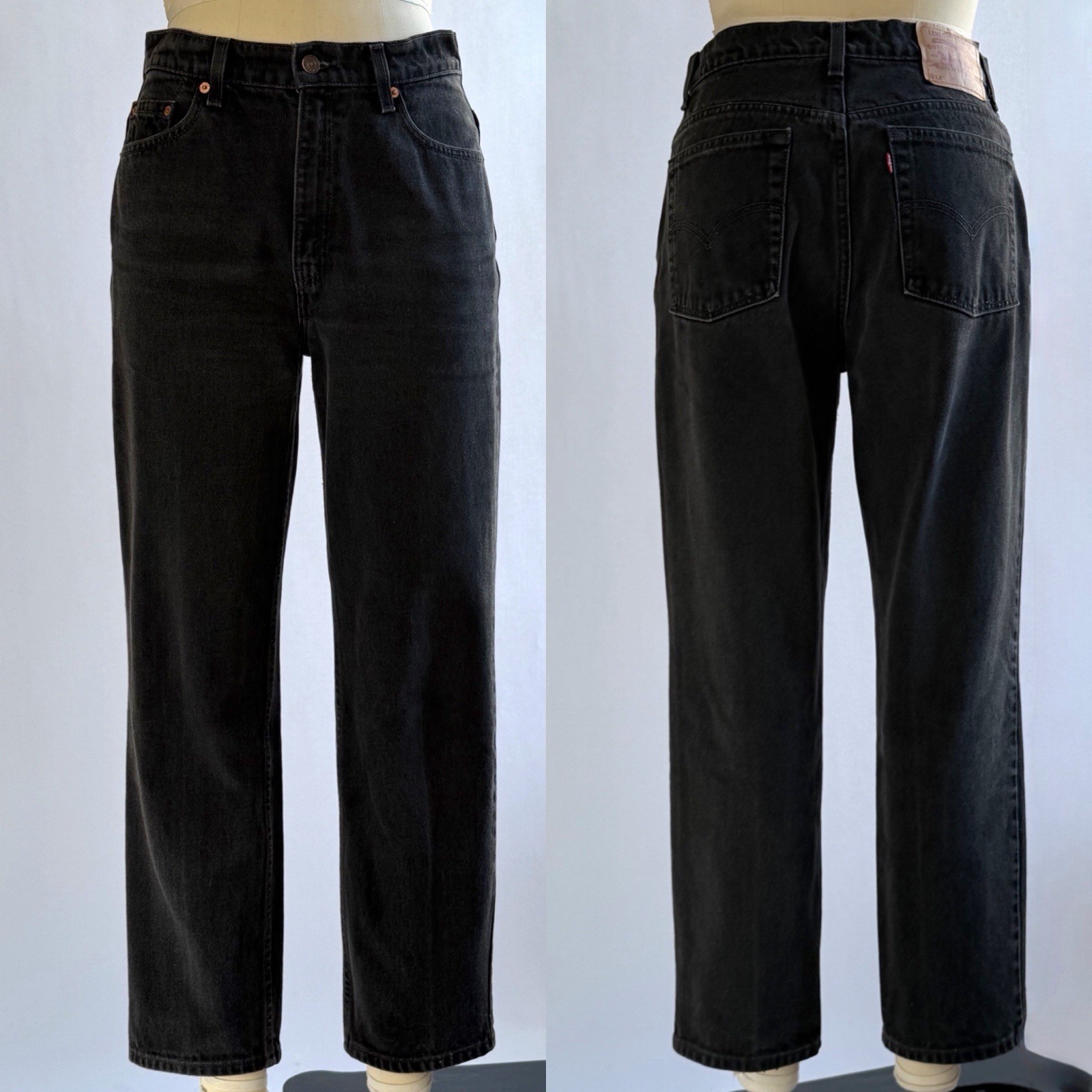 Vintage 90s Levi’s 512 High Waist Straight Leg Black Jeans USA 30×27