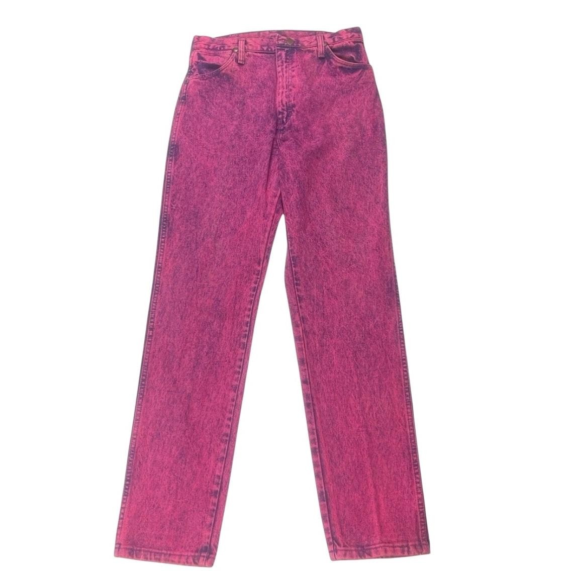 Wrangler Denim 80&rsquo;s 13 Hot Pink Acid Wash High Waist 5-Pocket Vintage Retro USA