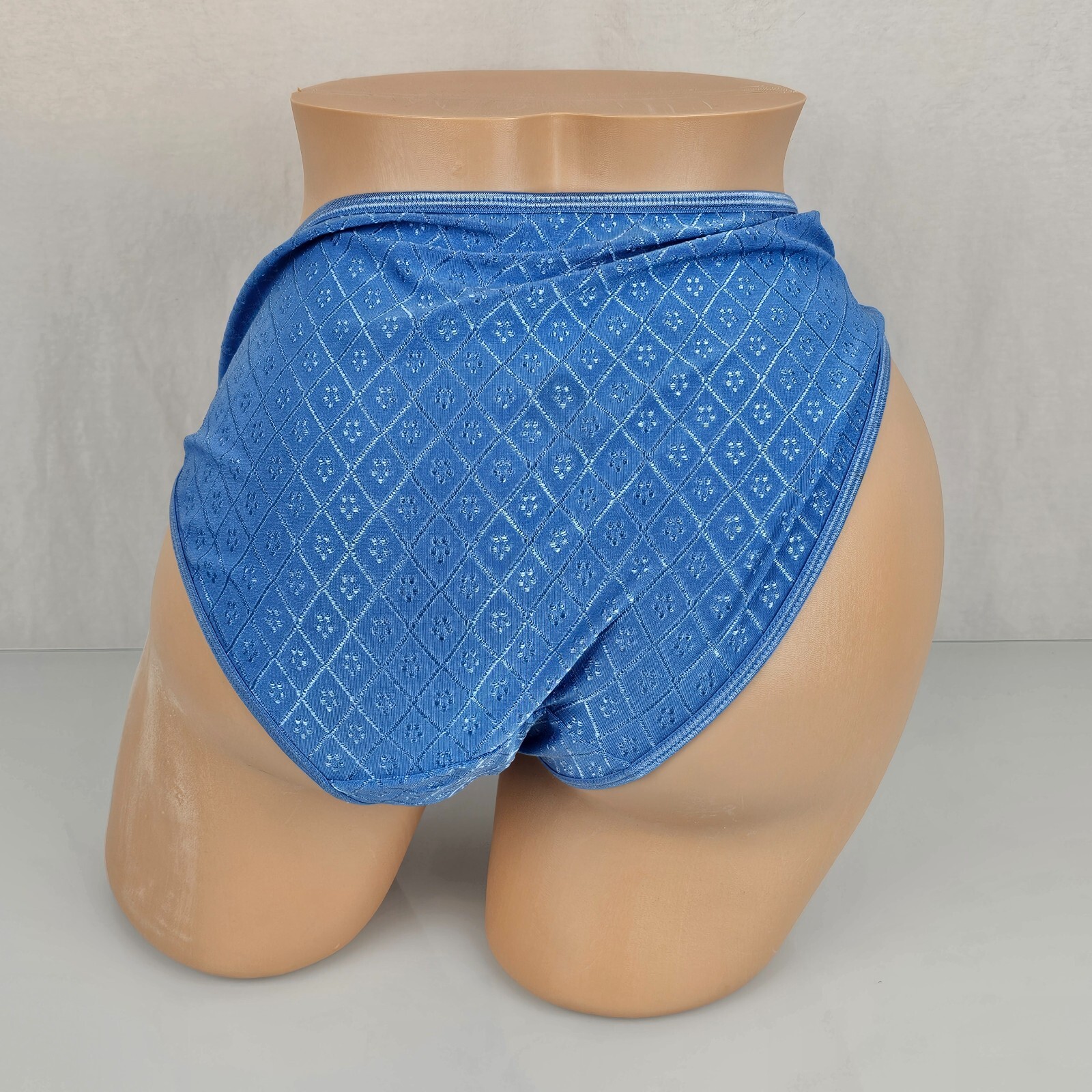 Delta Burke Women&rsquo;s Panties Blue Polyester Spandex Hi Cut Shiny Textured 8 XL