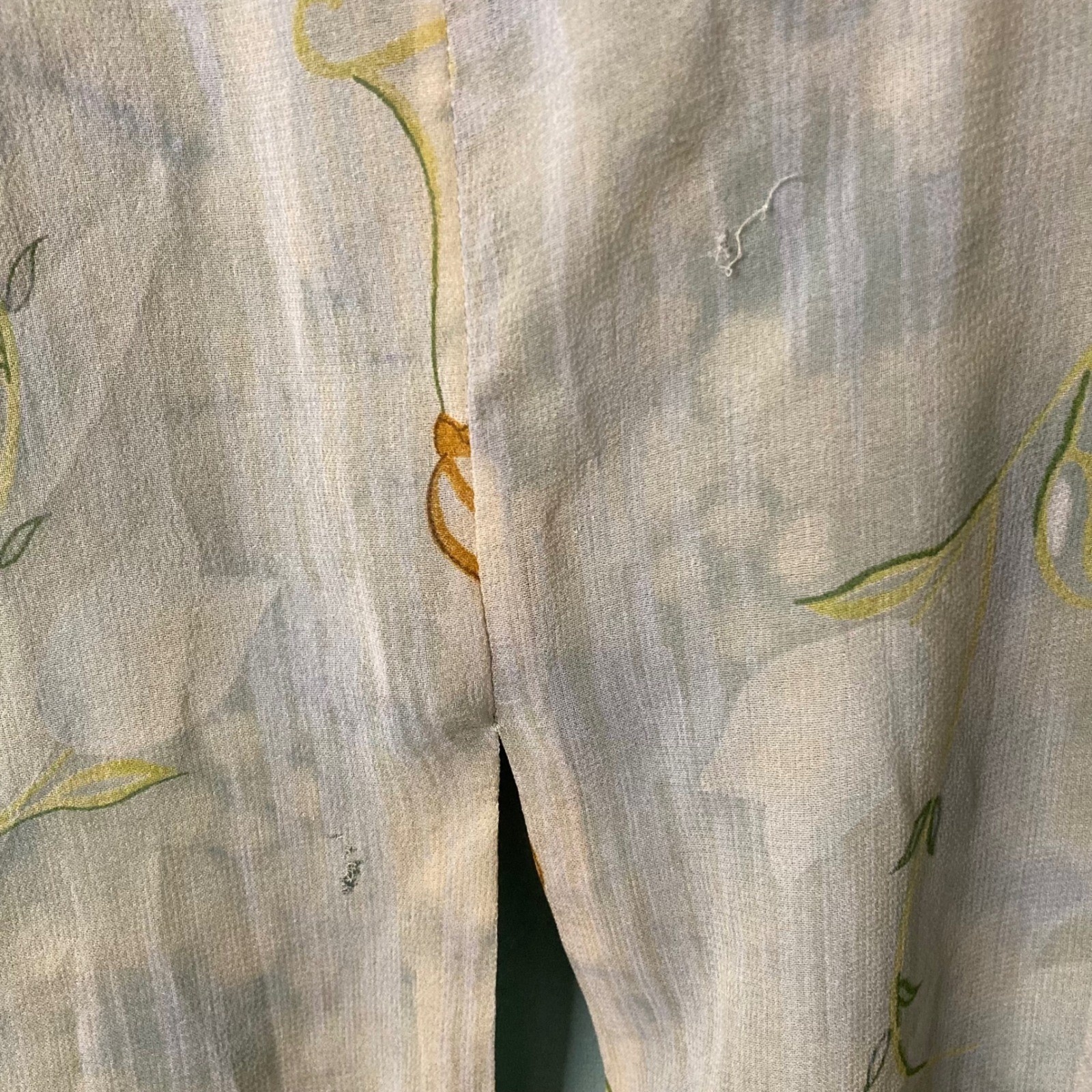 Ballinger Gold Vintage 100% Silk Embroidered Floral Midi Sheath Dress L