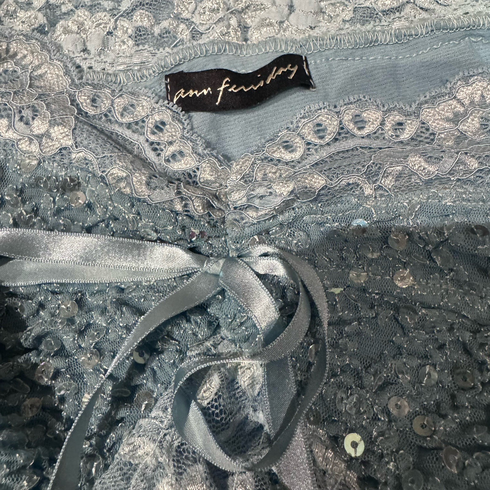 Ann Ferriday VTG Seamed Sequin Cup Lace Fairy Coquette Cami S/M NWT