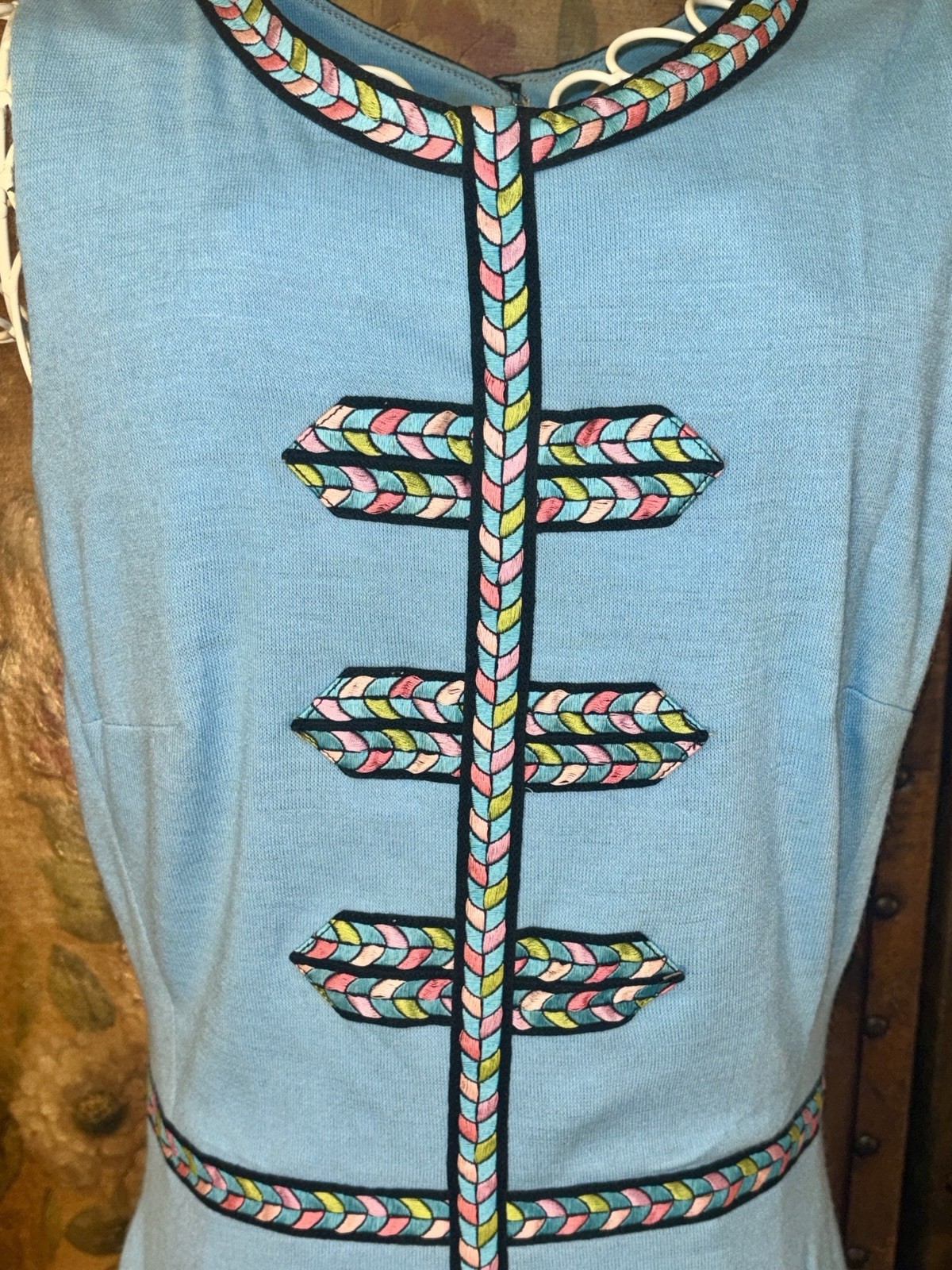 Super Rare 1960s Lilly Pulitzer”The Lilly” Maxi Dress w Chevron Embroidery