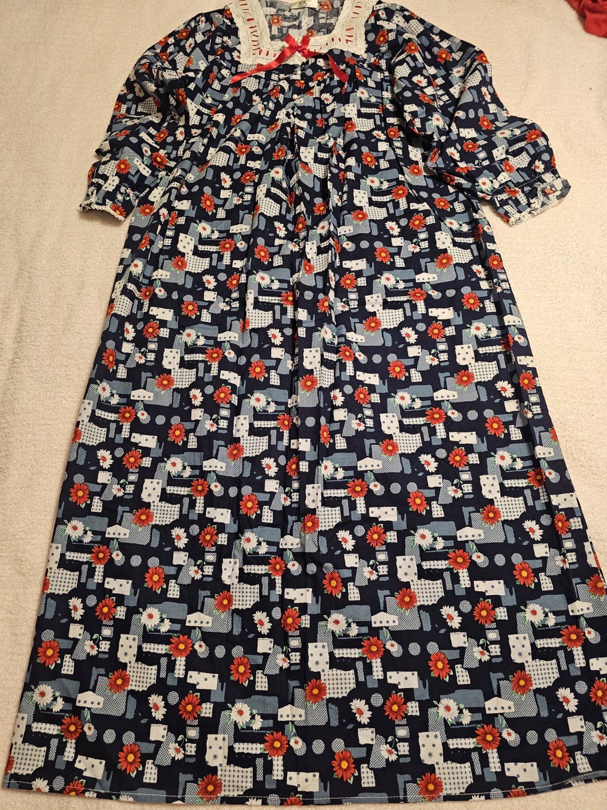 K K Made In England Vintage Nightgown Women&rsquo; Size 20/22UK,18USA Patchwork Design