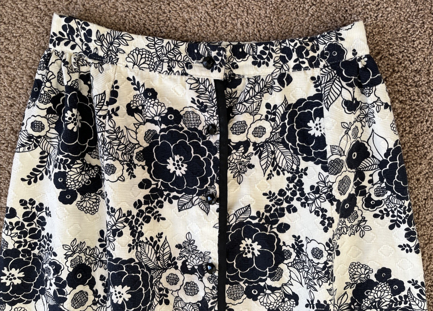 Vintage Lane Bryant Tall Shop Button Front Floral Print Maxi Skirt-Size 18