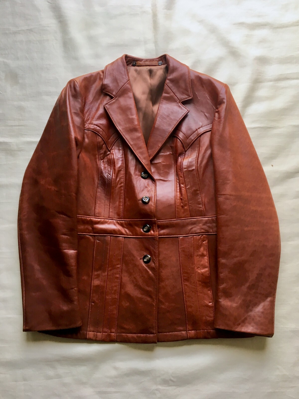 Womens Vintage Leather Jacket / Size 14 / Kenny Rogers / Robert Lewis