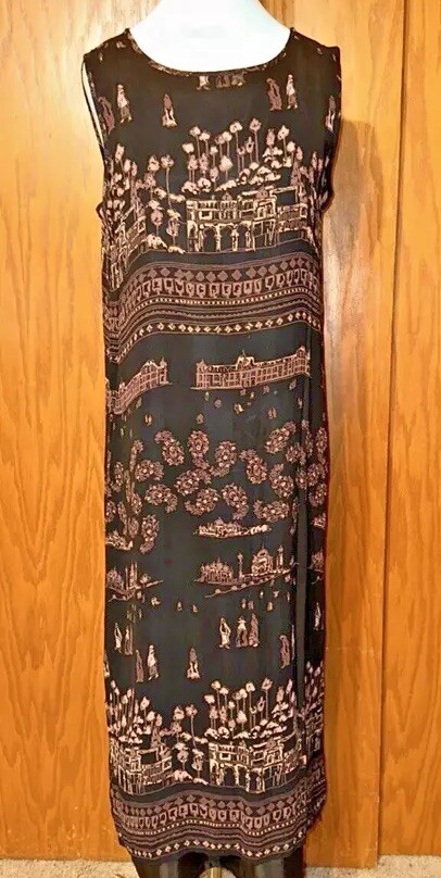 Vintage MELROSE STUDIO Long Jacket Dress Petite Size XL Made in USA