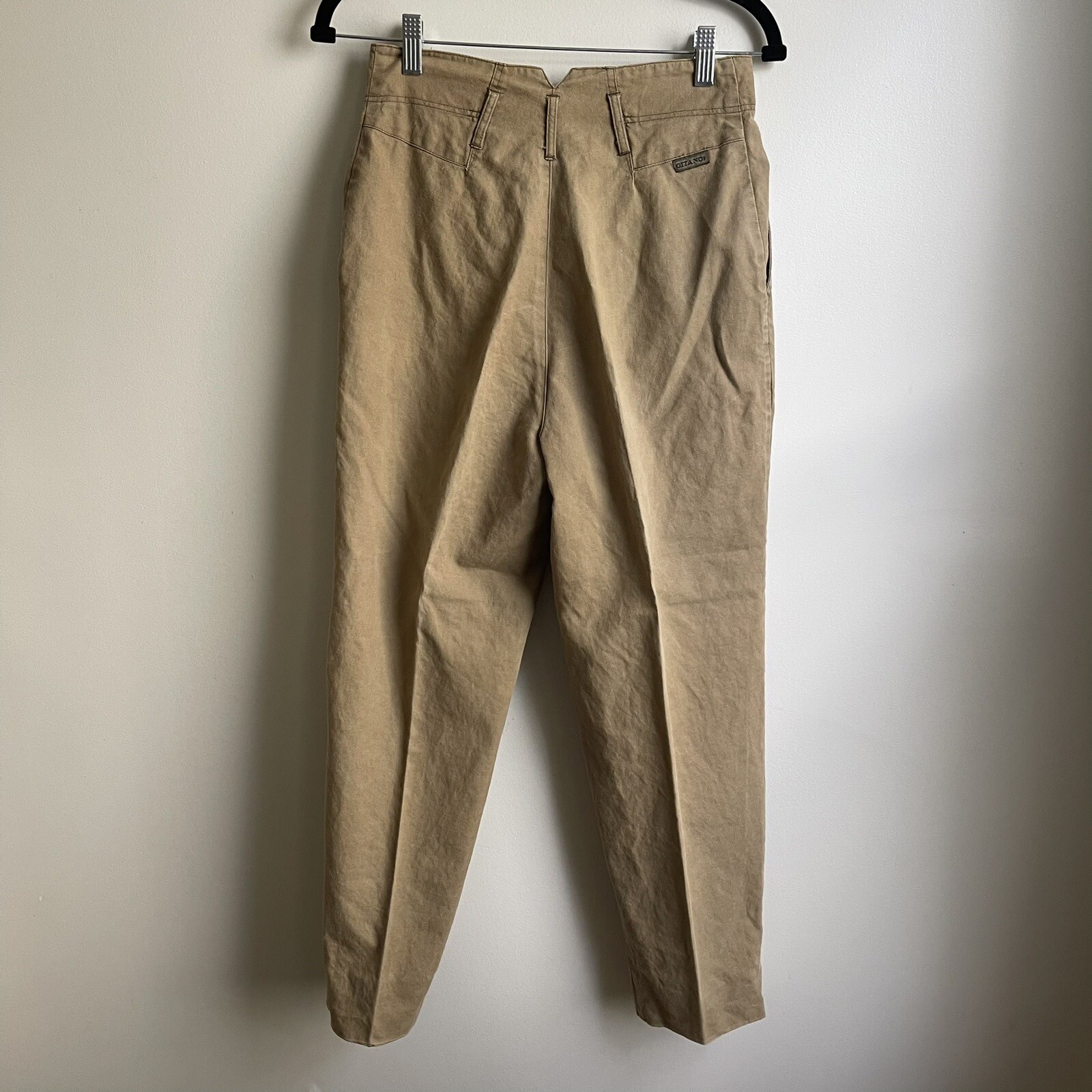 Vintage 80s Gitano Brown High Waist Pleated Tapered Leg Chino Pants 26” 5 / 6