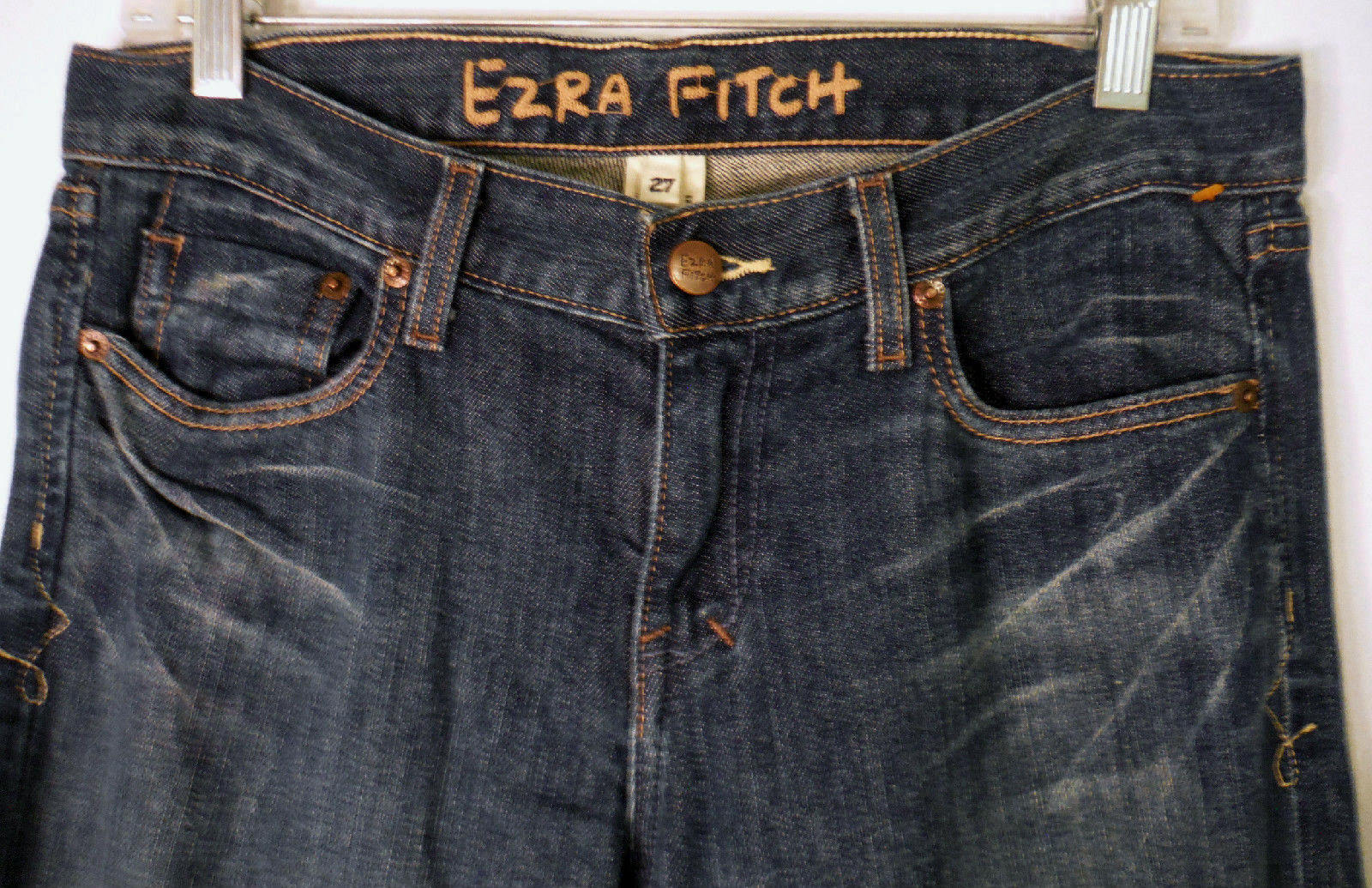 EZRA FITCH Sz 32 x 33 Women&rsquo;s « Beaten Up Blues » Stretch Jeans Vintage